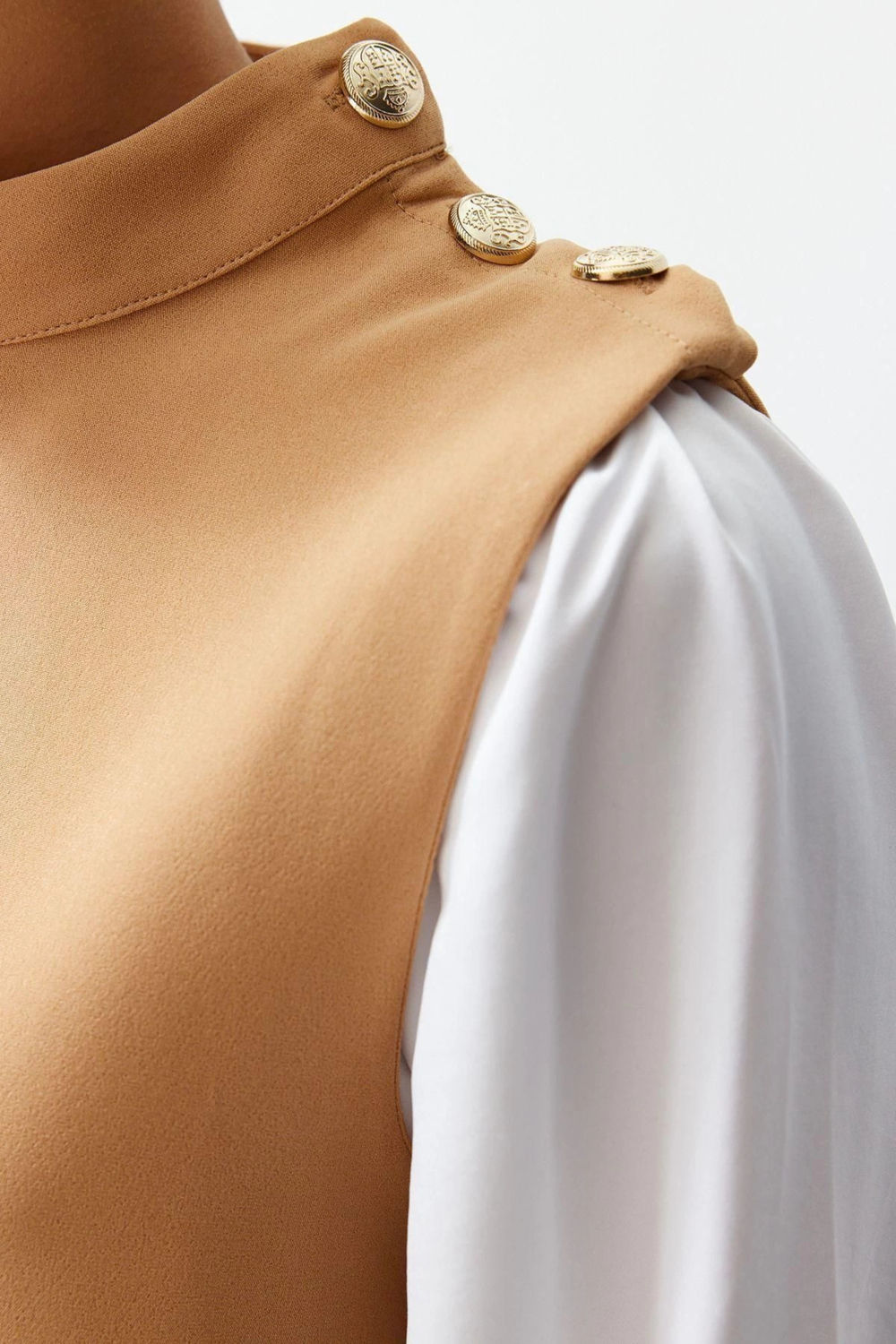 Moda Dokuma Düz Dik Yaka Resmi Tunik Pantolon Krep Dokuma Alt Üst Takım
