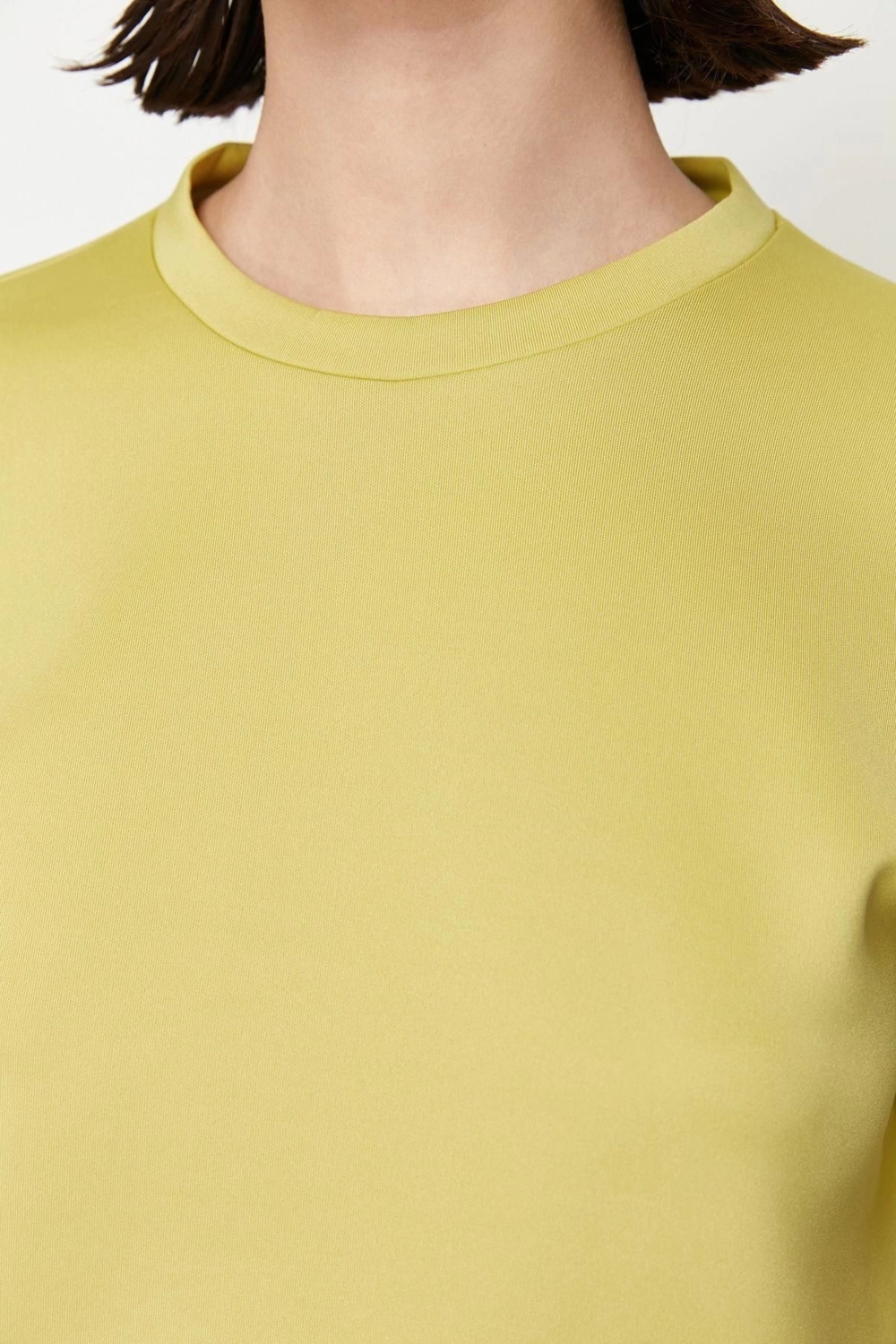 Moda Örme Düz Casual Günlük Yeşil Dalgıç Scuba Düz Örme Sweat-Etek Takım