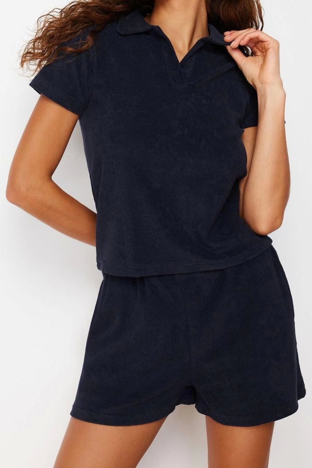 Moda Polo Yaka Casual Günlük Havlu Regular Normal Kalıp Polo Yaka ve Normal Paça Örme Alt-Üst Takım