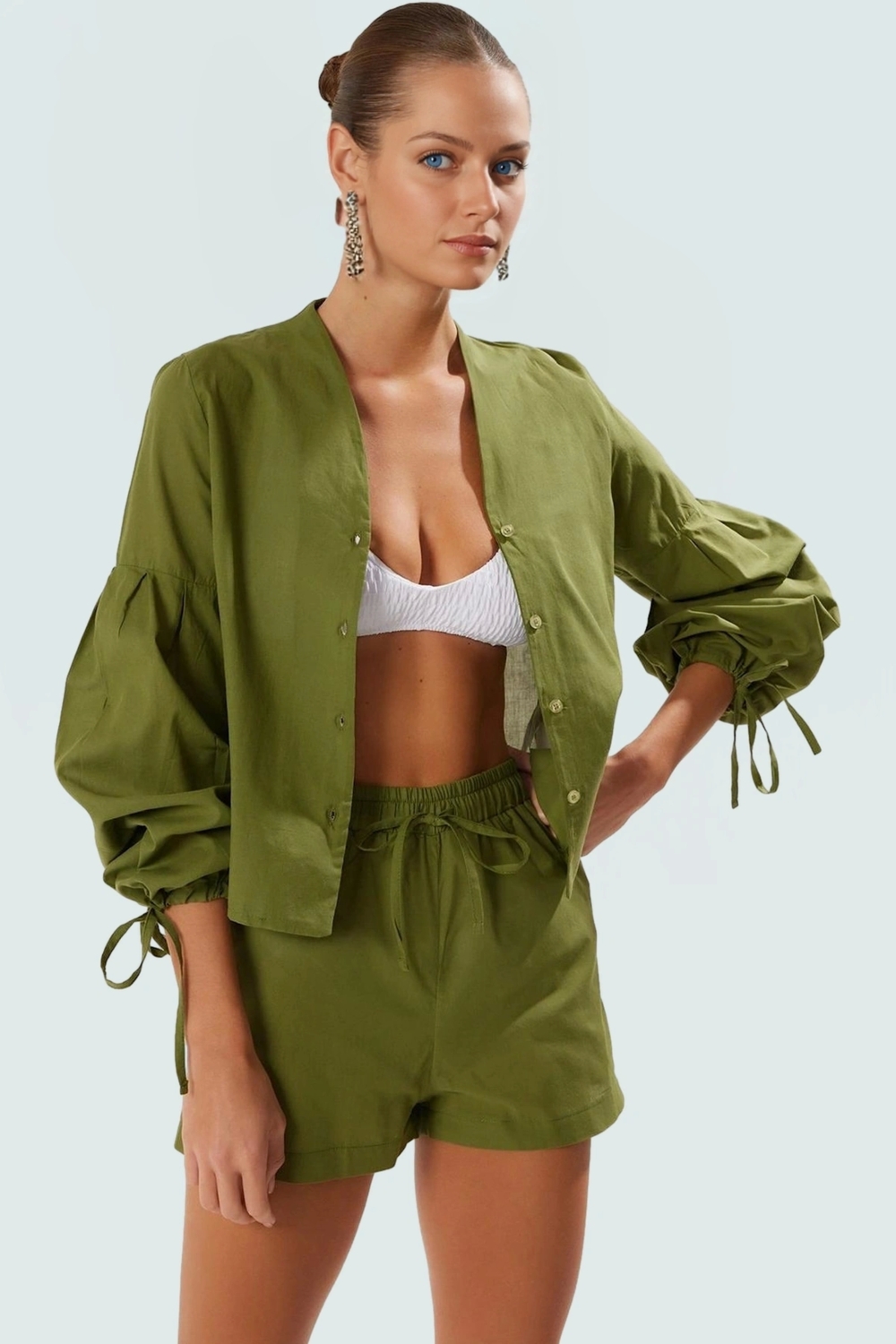 Pamuk Bluz Şort Takım Oversize Reglan Kol Yazlık Plaj Dayanıklı Malzeme Özel Tasarım