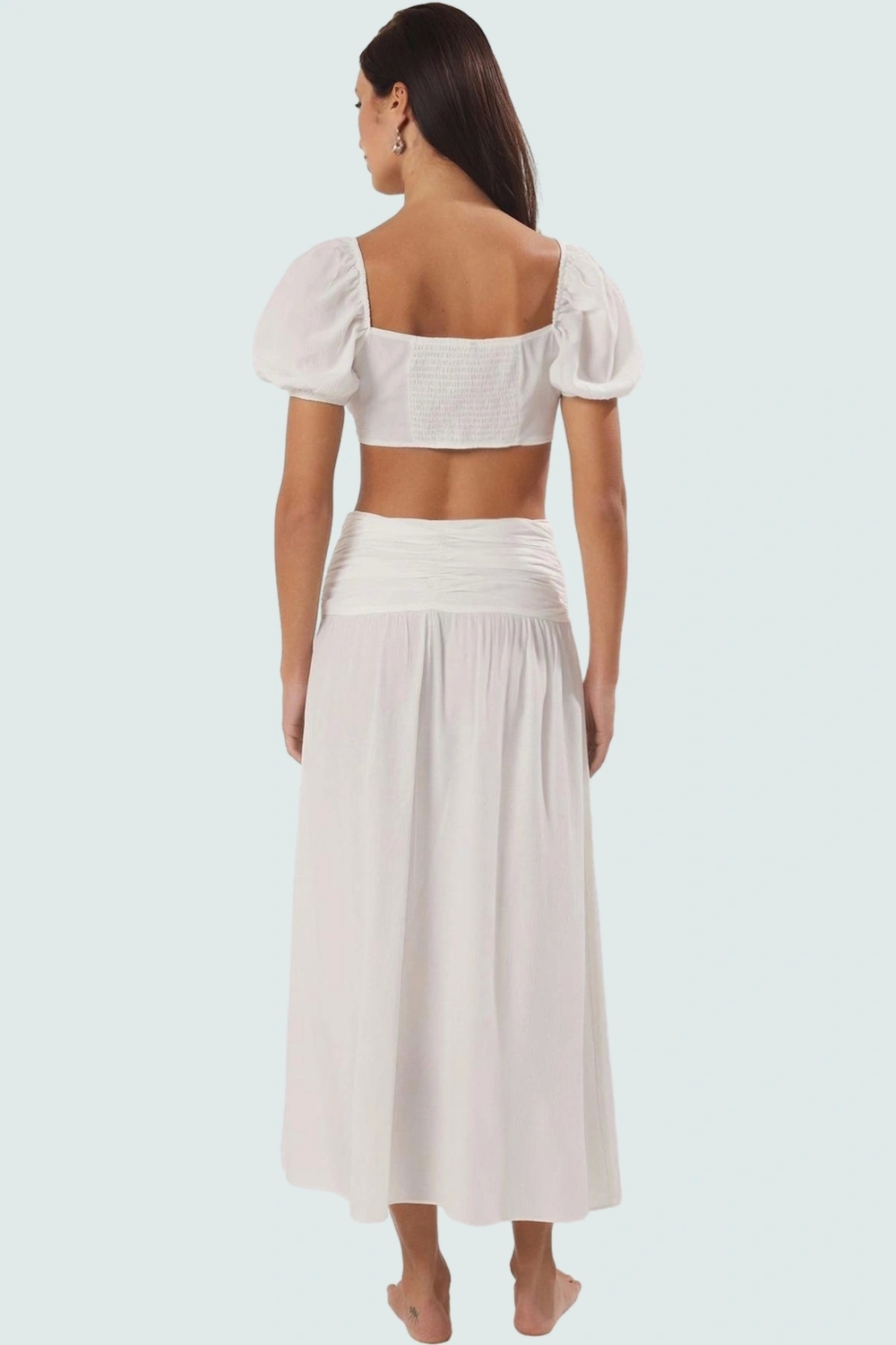 Şık Bluz Etek Takım Viskoz Polyester Karışımı Rahat Kalıp Yazlık Mükemmel Uyum Trend Tasarım