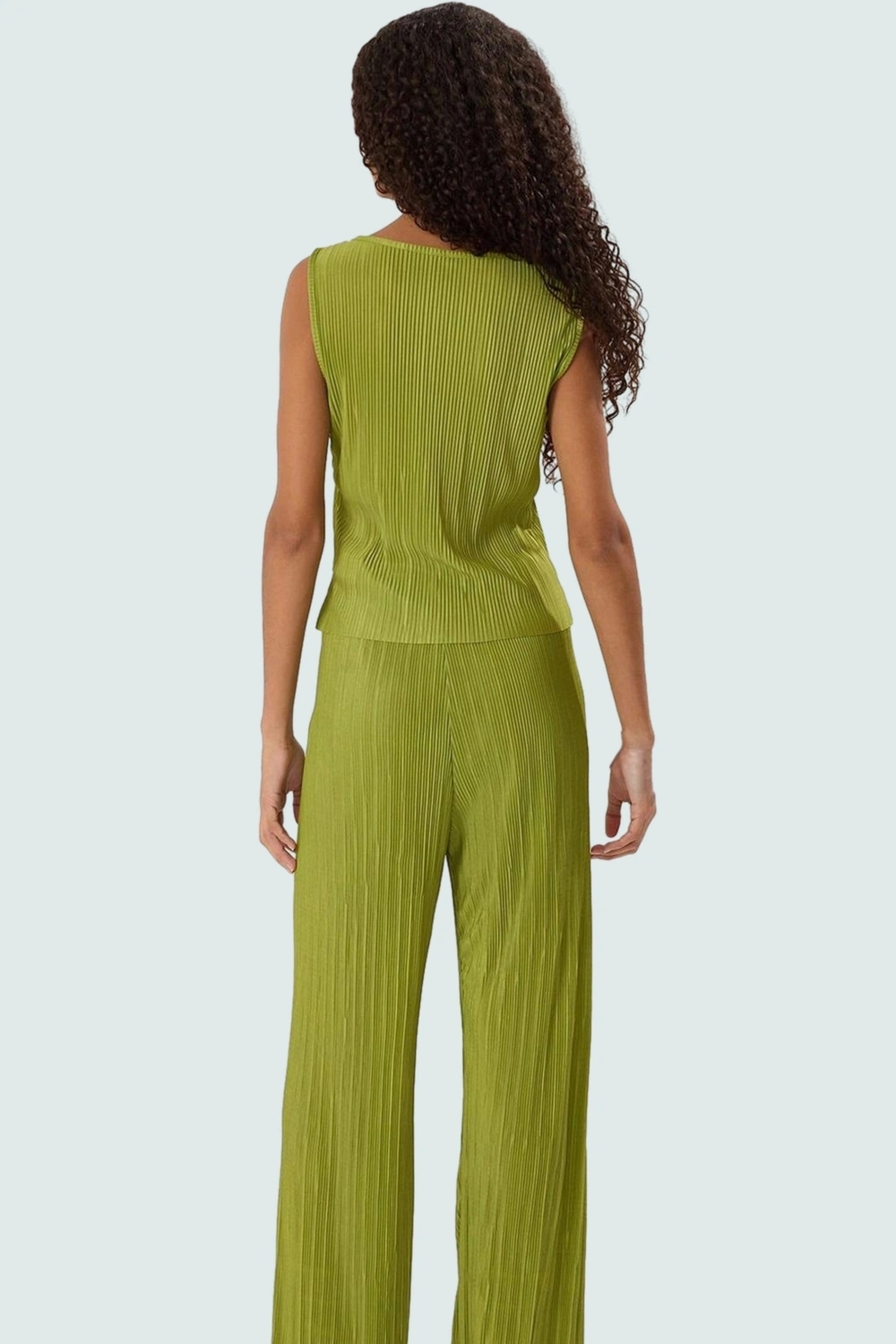 Rahat ve Şık Pilise Örme Pantolon Bluz Takım Polyester Özenle Seçilmiş Konforlu Kesim