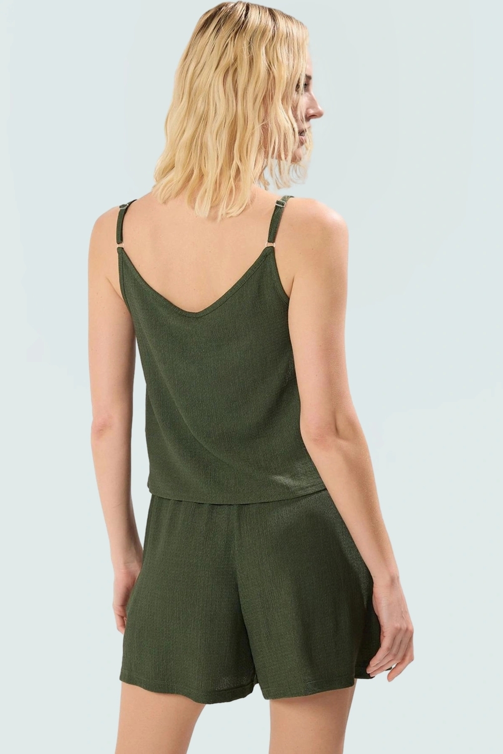 Rahat Örme Çiçekli Yazlık Şort Ve Crop Üst Takım 96 Polyester Mini Boy Profesyonel Görünüm