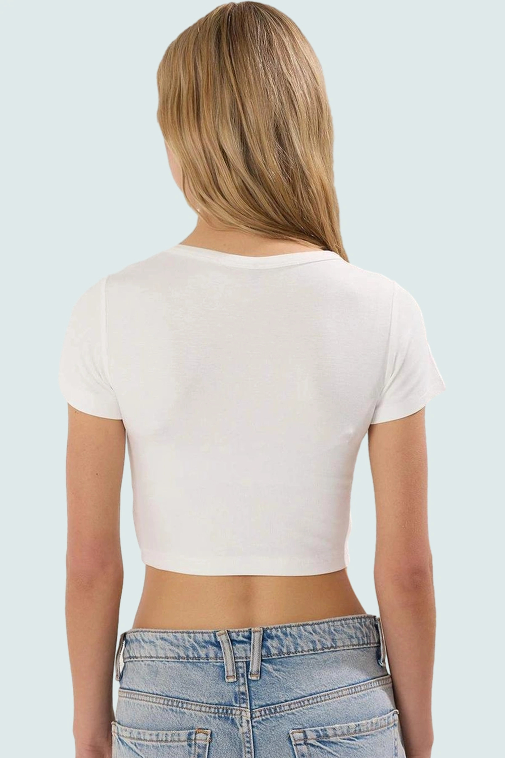 2li Paket Viskoz Crop Bluz Fitted Kalıp Bisiklet Yaka Rahat Günlük Stil Modern