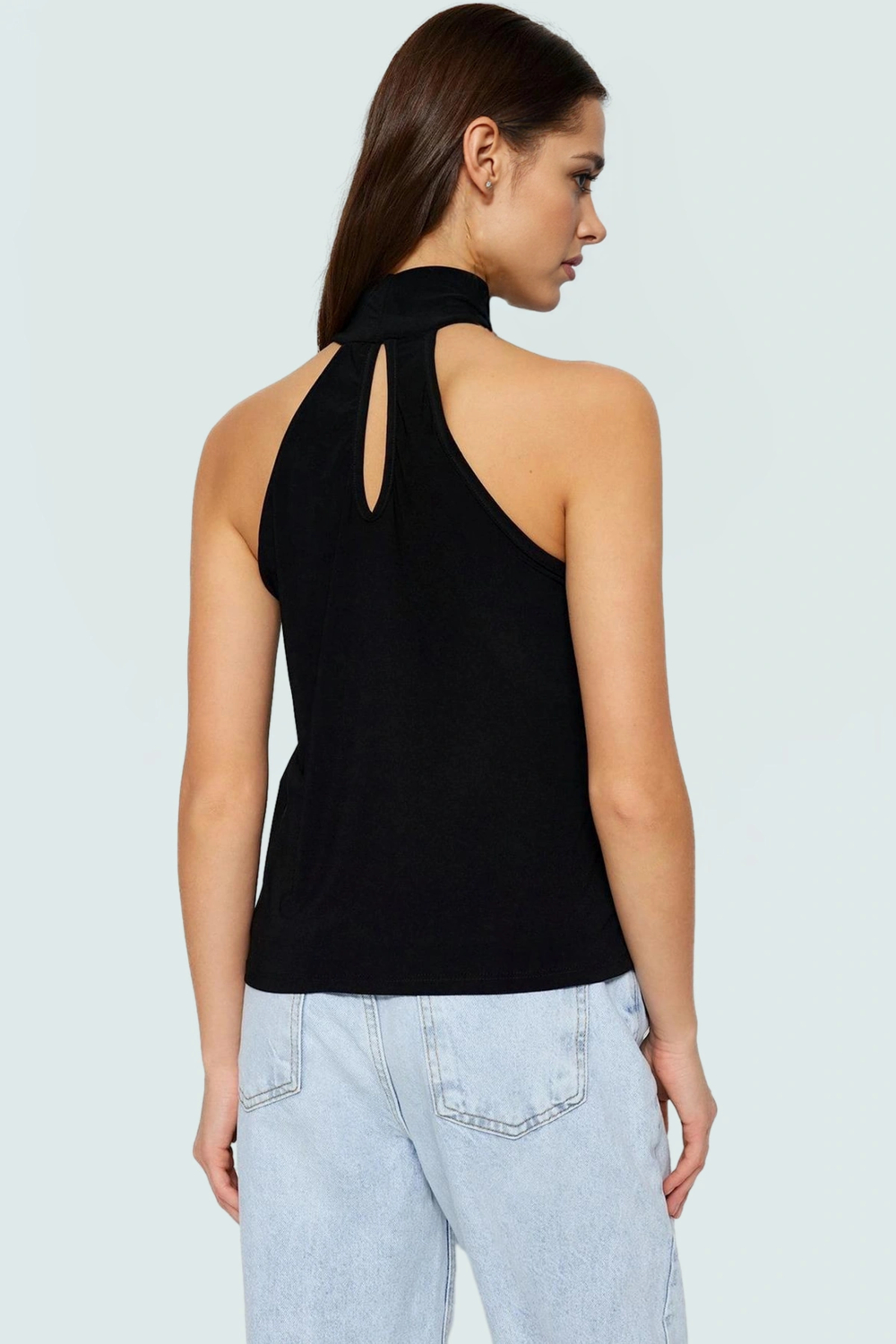 Halter Yaka Kolsuz Bluz Polyester Regular Kalıp İş ve Günlük Şık Görünüm Premium Kalite
