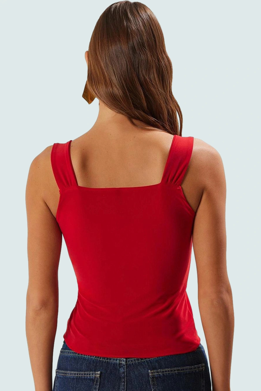 Yazlık Crop Bluz V Yaka Fitted Kalıp Sandy Dokuma Kaliteli İşçilik Mükemmel Uyum