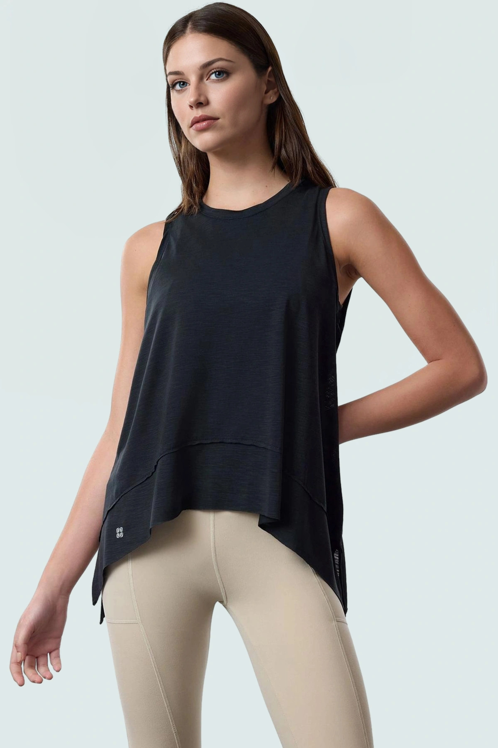 Yoga Spor Bluz Nefes Alan Micro Örme Polyester Kumaş Dayanıklı Malzeme Modern Stil