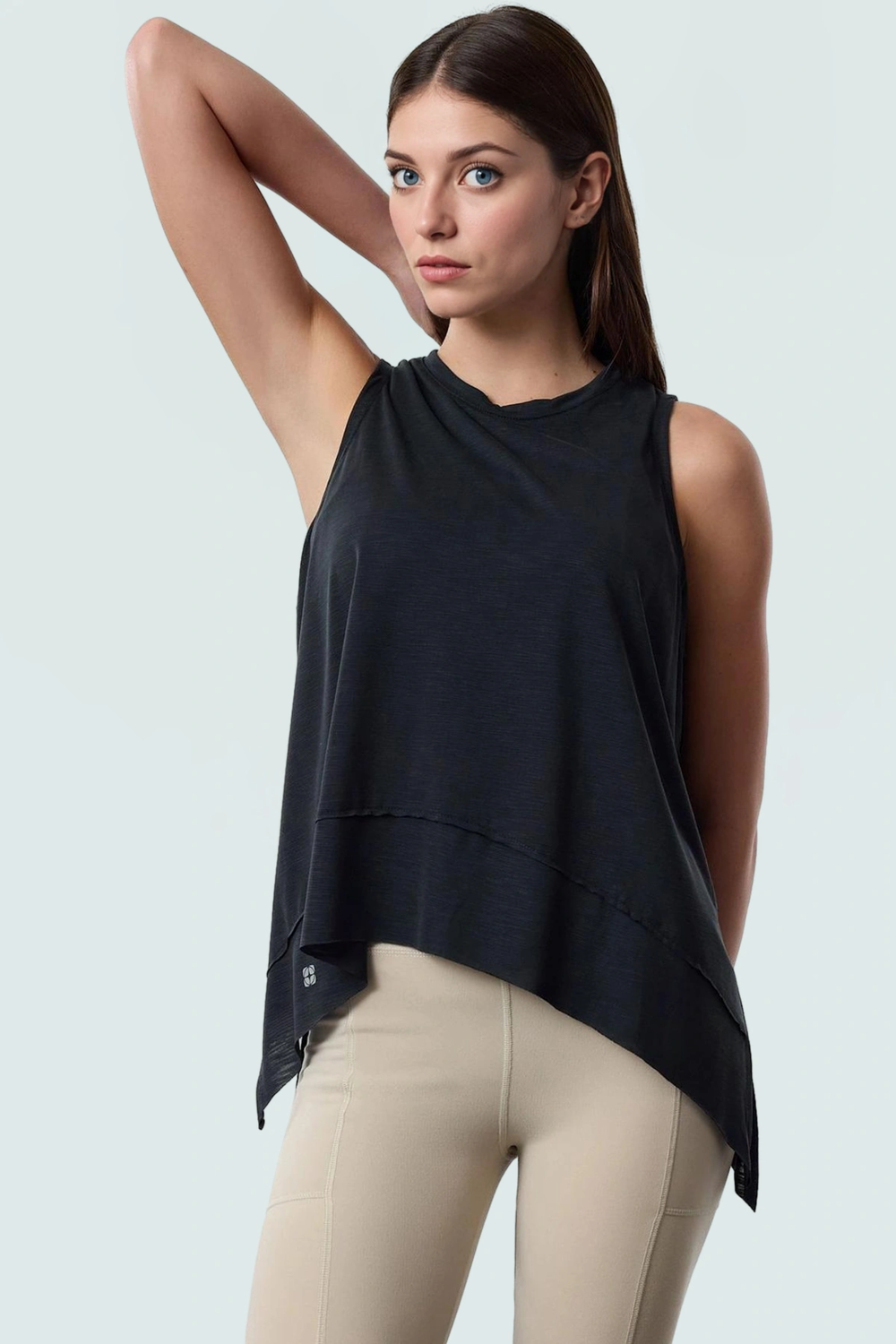Yoga Spor Bluz Nefes Alan Micro Örme Polyester Kumaş Dayanıklı Malzeme Modern Stil