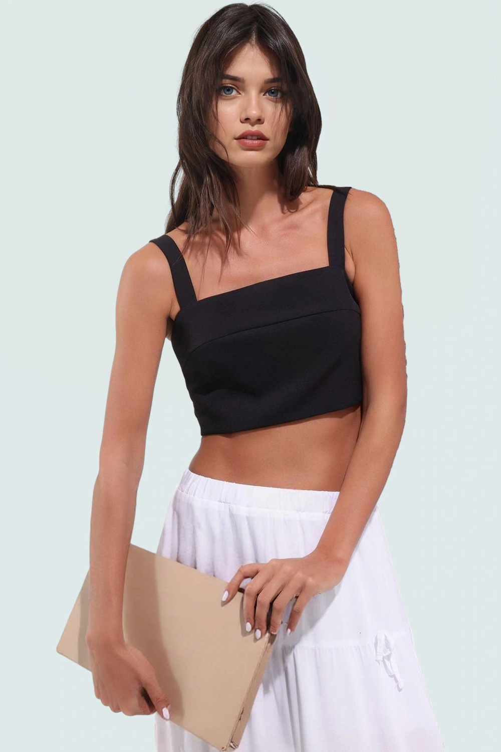 Kadın Crop Bluz Finike Dokuma Yazlık Rahat Günlük Kullanım Konforlu Kesim