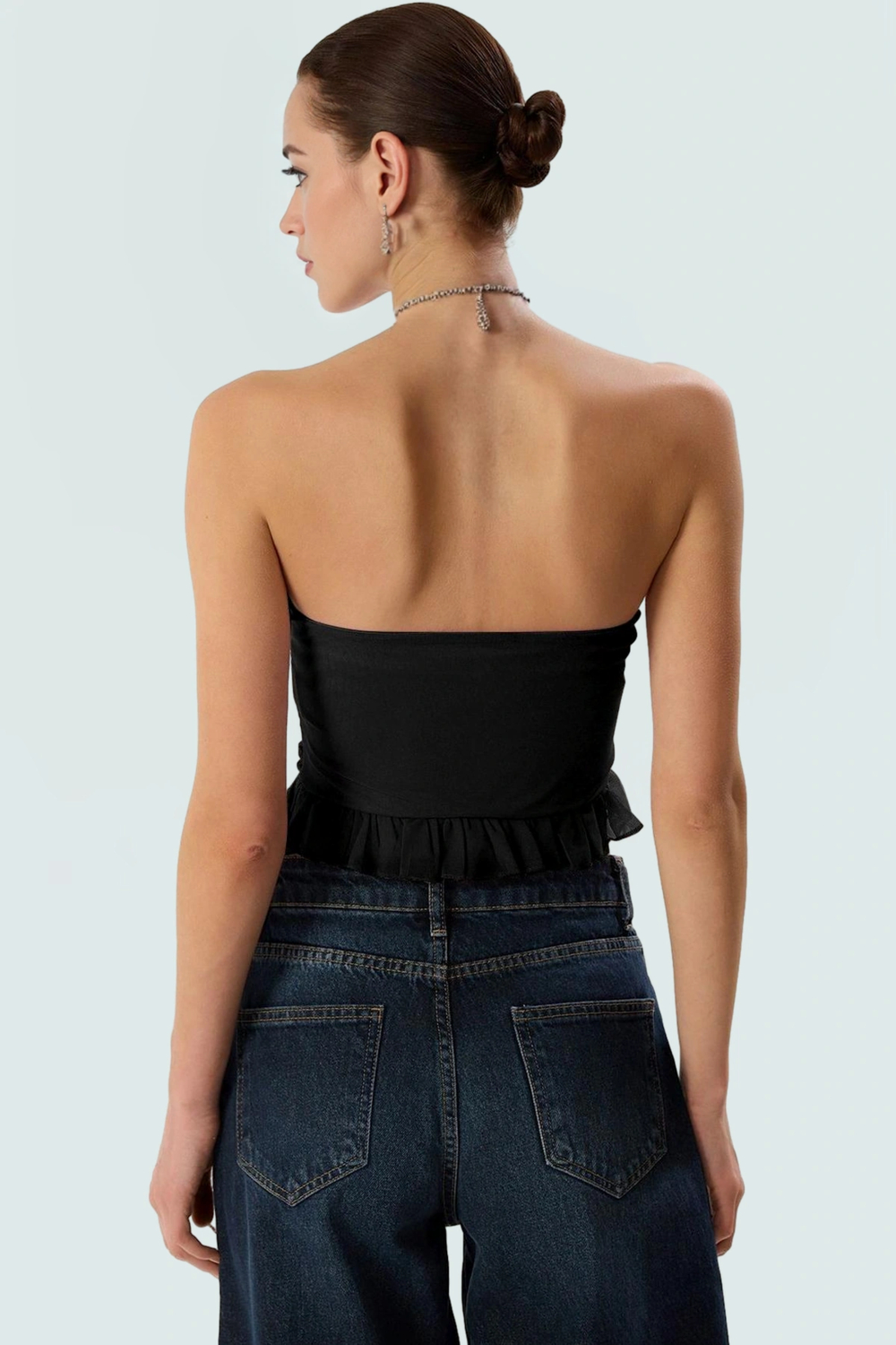 Örme Kumaş Krop Bluz Halter Yaka Fitted Kolsuz Yazlık Yüksek Kalite Premium