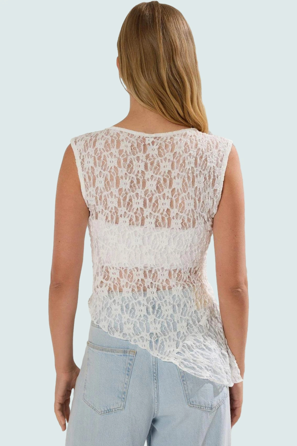 Yazlık Kolsuz Dantel Bluz Fitted %99 Poliamid Rahat Günlük Stil Özenle Seçilmiş Uzun Ömürlü