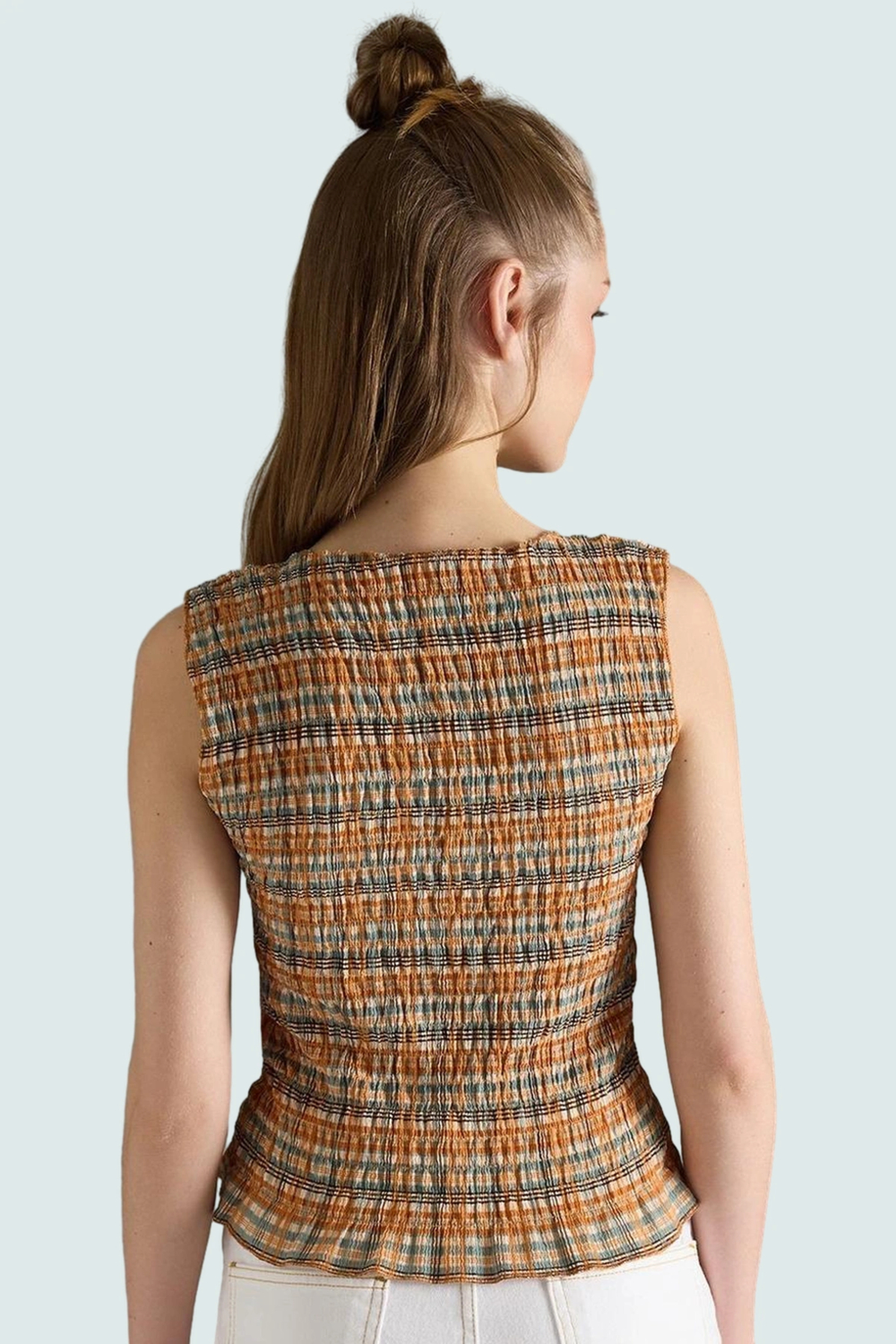 Bürümcük Örme Bluz Bisiklet Yaka Çok Polyester Yazlık Giyim Profesyonel Görünüm