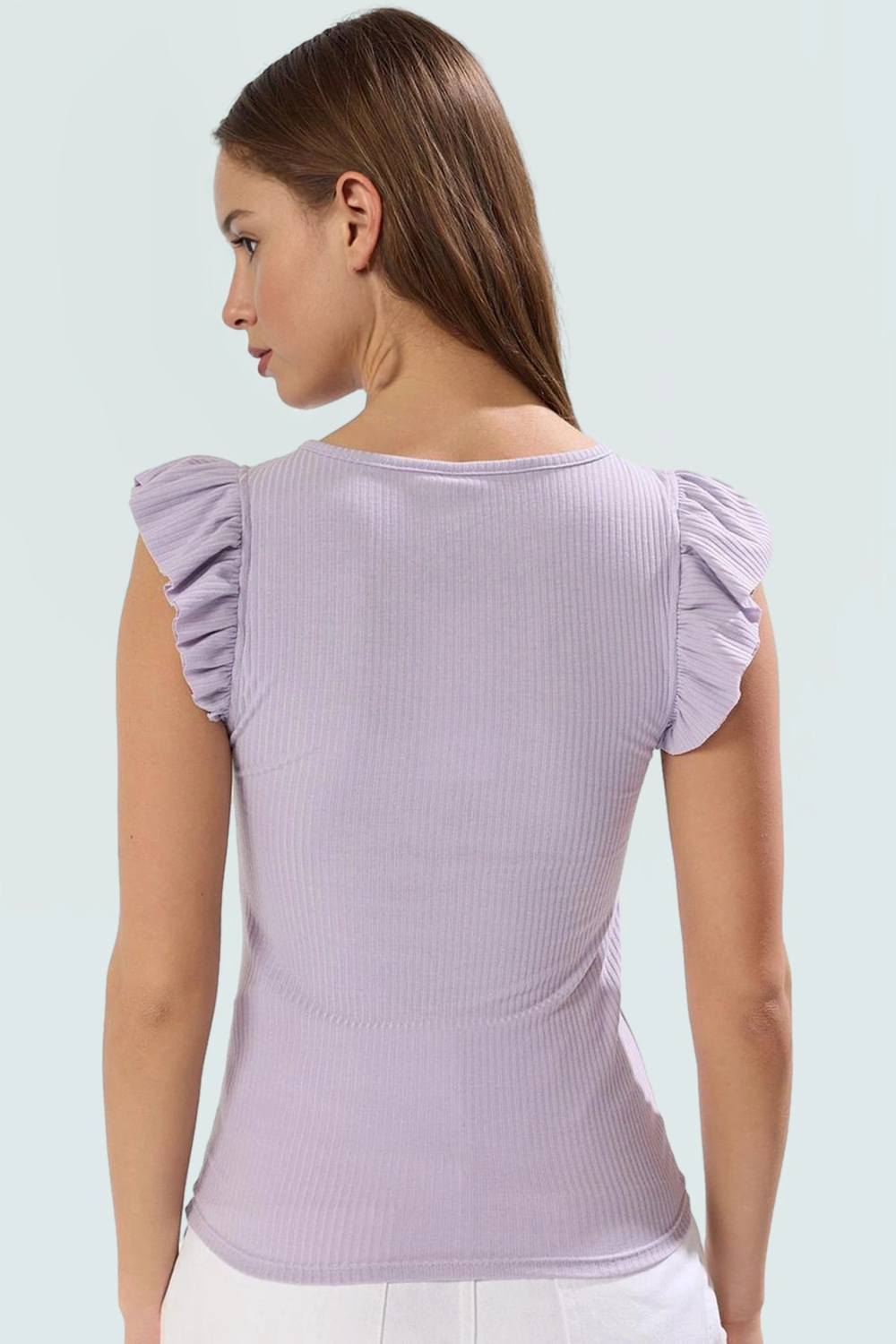 Kaşkorse Örme Bluz Kısa Kollu Renk Fitted Kalıp Günlük Rahat Kullanım Zarifane Tasarım