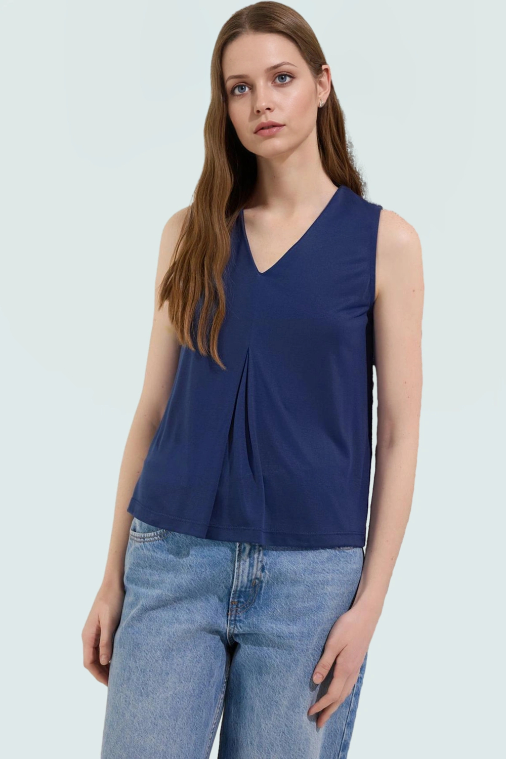 Regular Kalıp Kolsuz Modal Bluz Nefes Alan Rahat Uzun Ömürlü Seçkin Malzeme Modern Stil