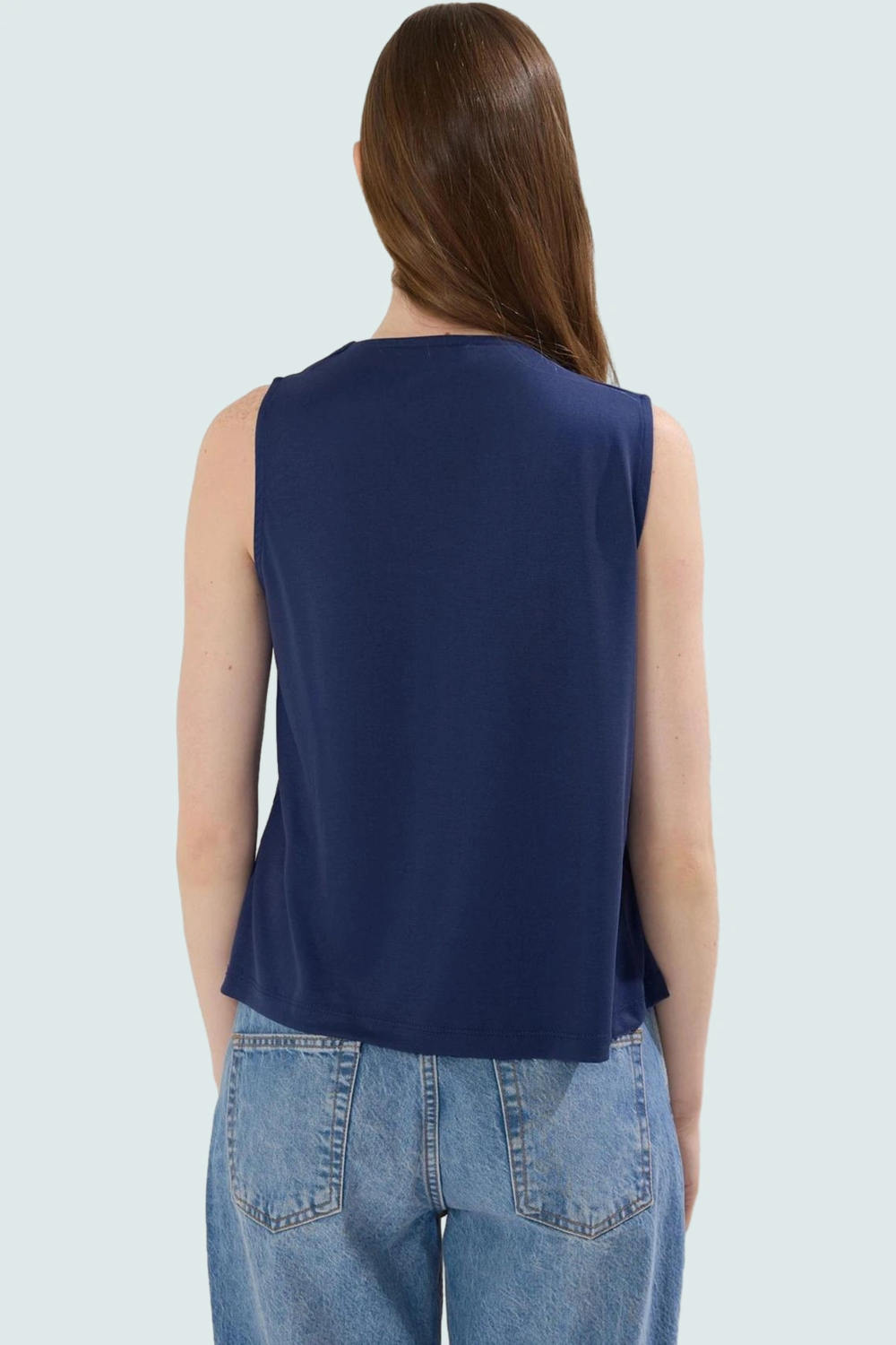 Regular Kalıp Kolsuz Modal Bluz Nefes Alan Rahat Uzun Ömürlü Seçkin Malzeme Modern Stil