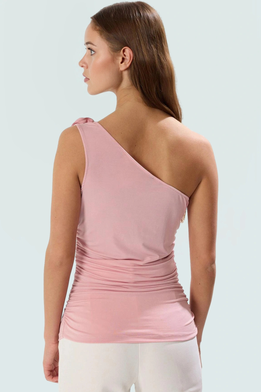 Tek Kol Kolsuz Fitted Örme Bluz Şık Tasarım Yaz İçin Premium Kalite Zarifane