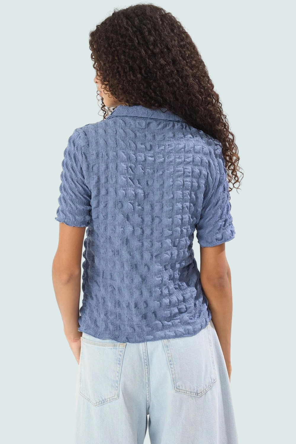 Rahat ve Şık Gofre Örme Bluz Günlük Kombinleriniz İçin Modern Stil Trend Tasarım