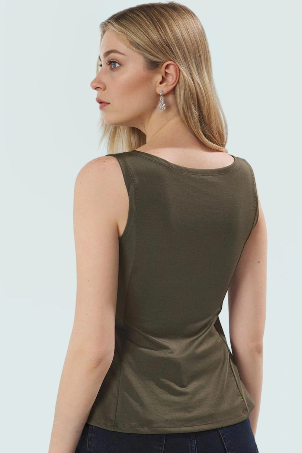 Yazlık Micro Örme Bluz Fitted Kalıp Bisiklet Yaka Peplum Detay Modern Stil Rahat Ve Şık