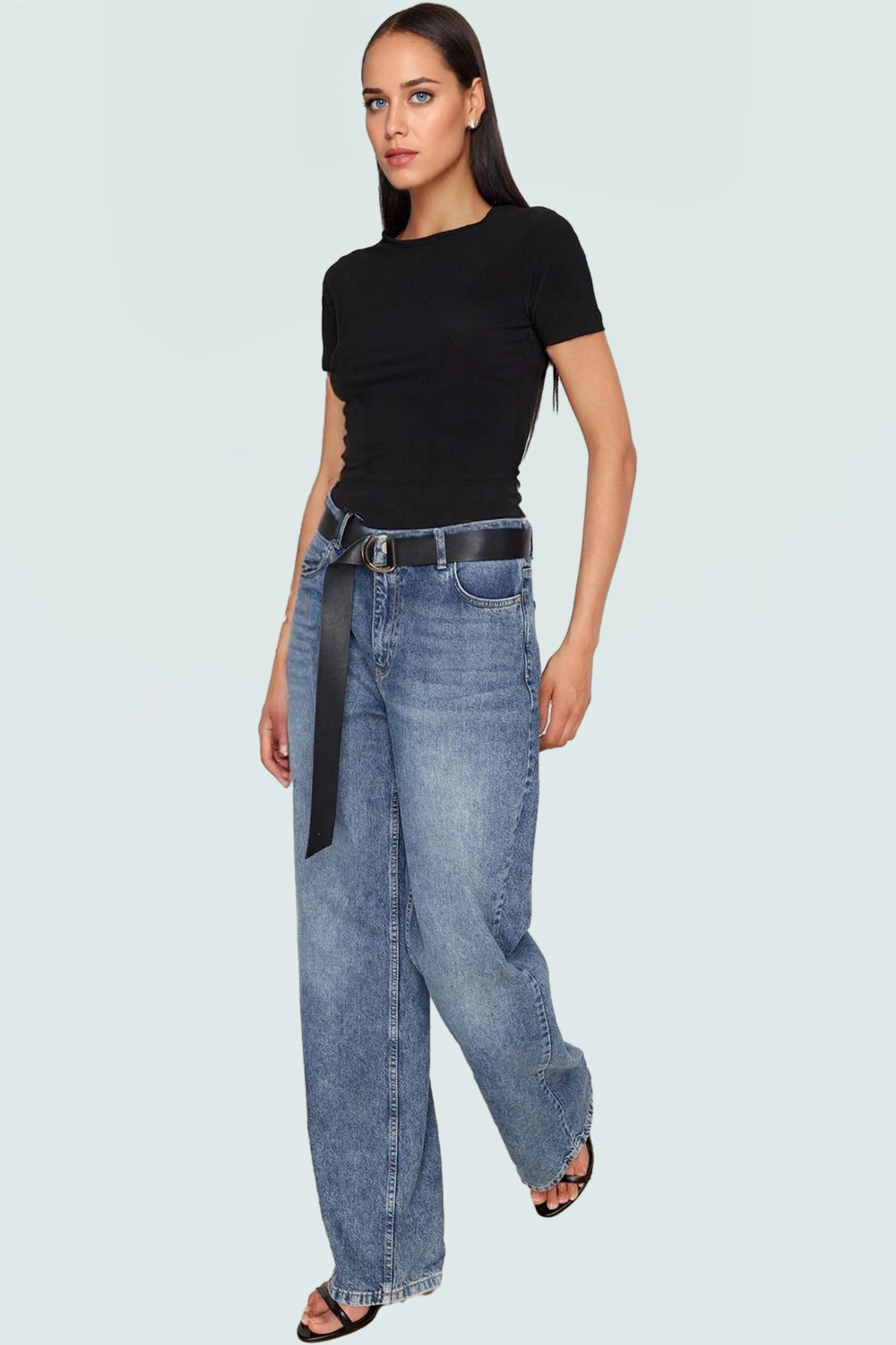 Rahat Esnek Crop Bluz Polyester Elastan Sandy Dokuma Yazlık Trend Tasarım Modern Stil