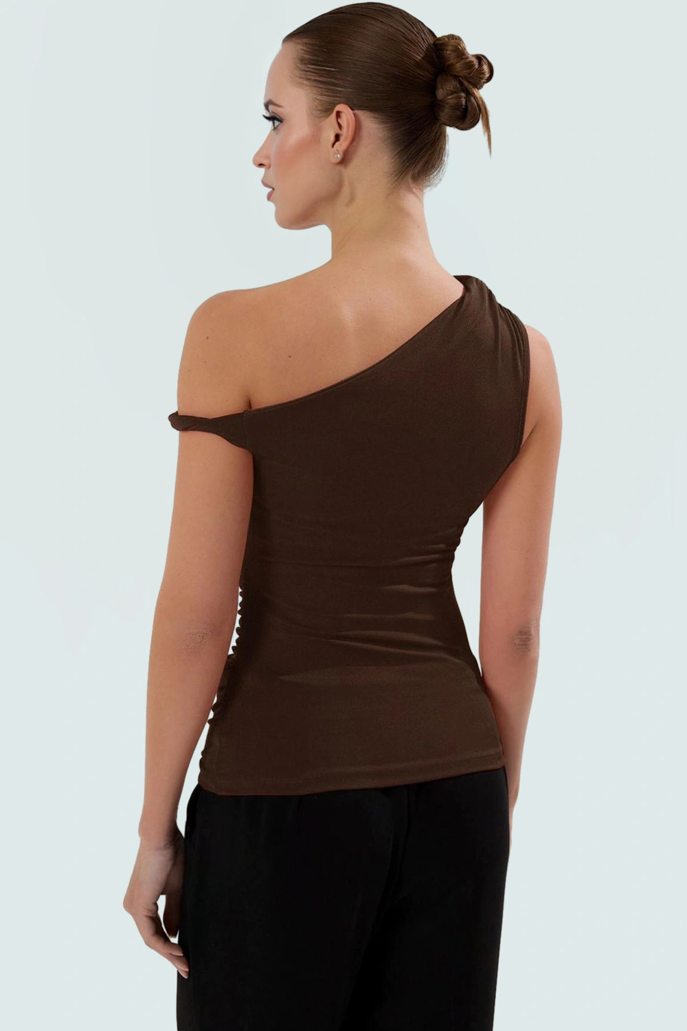 Vücuda Oturan Örme Bluz Basic Kısa Kollu Konforlu Kesim Modern Stil Dayanıklı Malzeme