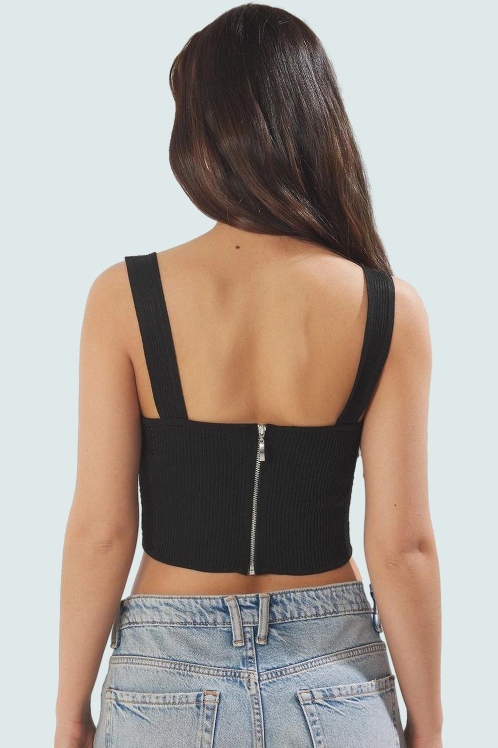 100 Polyester Triko Bluz Havuz Yaka Fitted Kalıp Crop Boy Kaliteli İşçilik Uzun Ömürlü