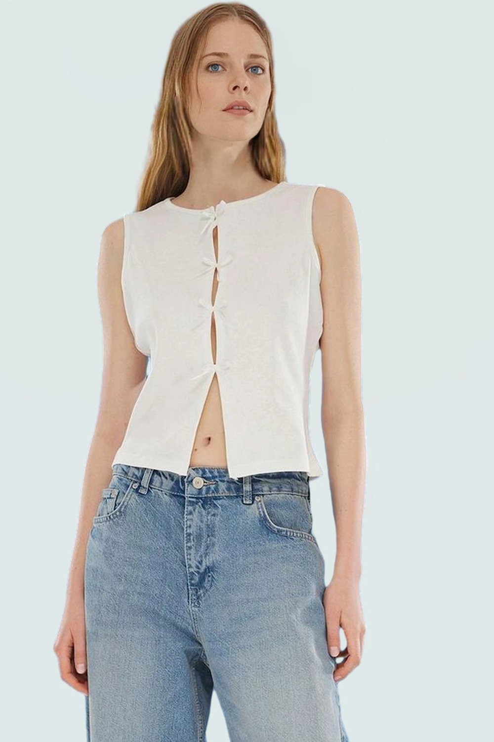 Pamuklu Crop Bluz Fitted Kalıp Renk Günlük Casual Stil Bisiklet Yaka Rahat Ve Şık Uzun Ömürlü