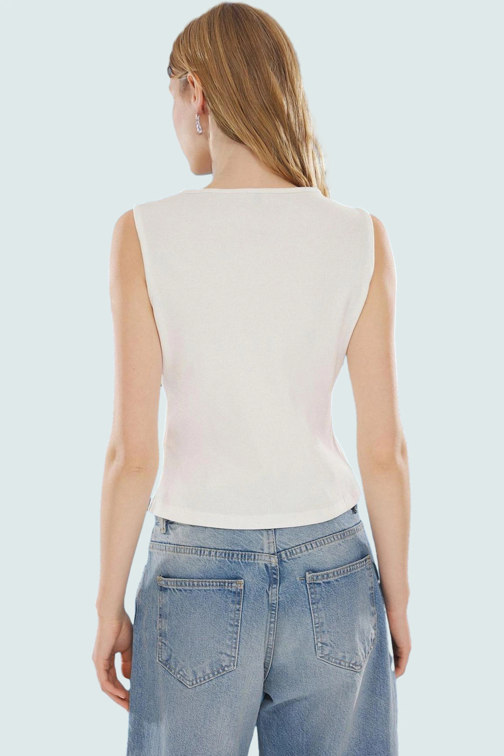 Pamuklu Crop Bluz Fitted Kalıp Renk Günlük Casual Stil Bisiklet Yaka Rahat Ve Şık Uzun Ömürlü