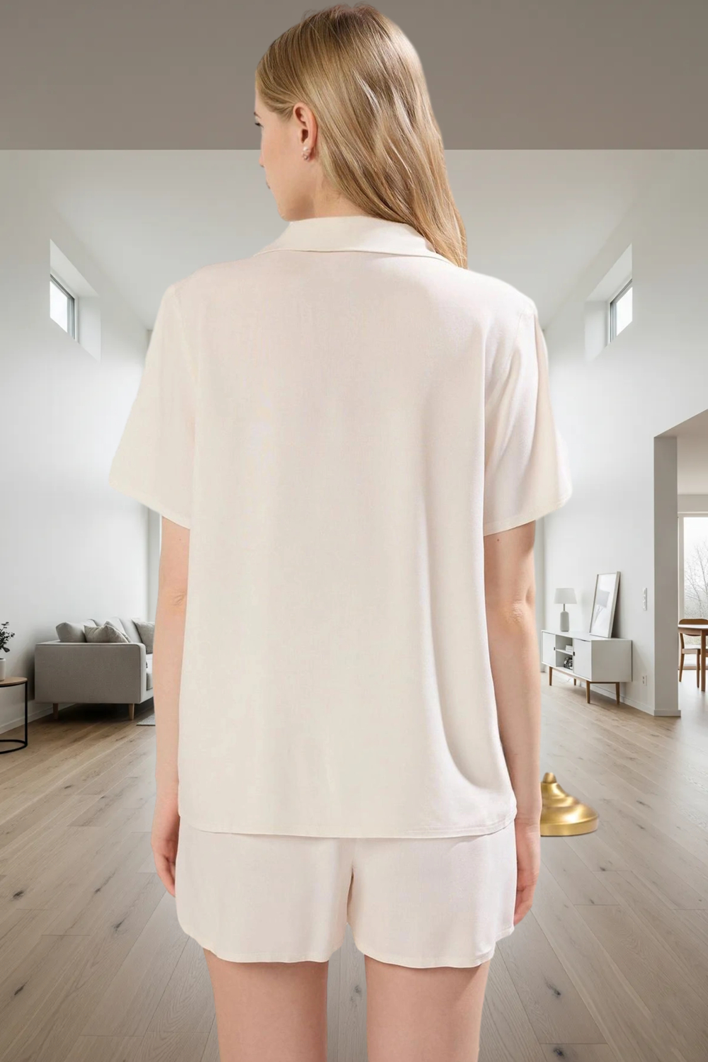 Viskoz Pijama Takımı Bağlamalı Üst Şort Yazlık Rahat Premium Kalite Dayanıklı Malzeme