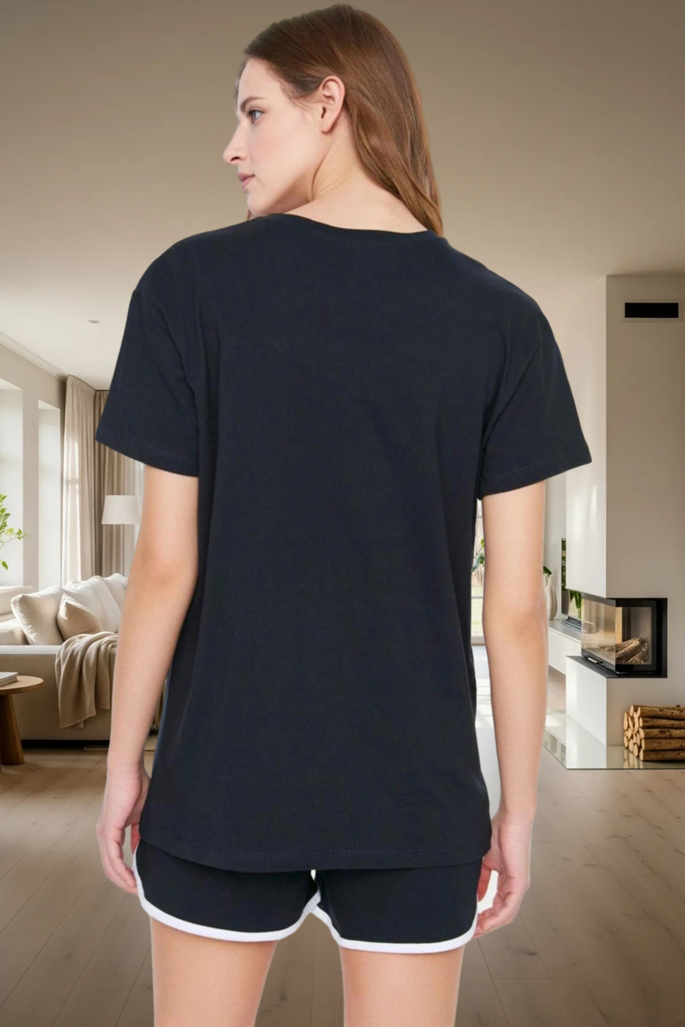 Yazlık Pamuklu Pijama Takımı Panda Baskılı Kısa Kollu Regular Kalıp Trend Tasarım Özenle Seçilmiş