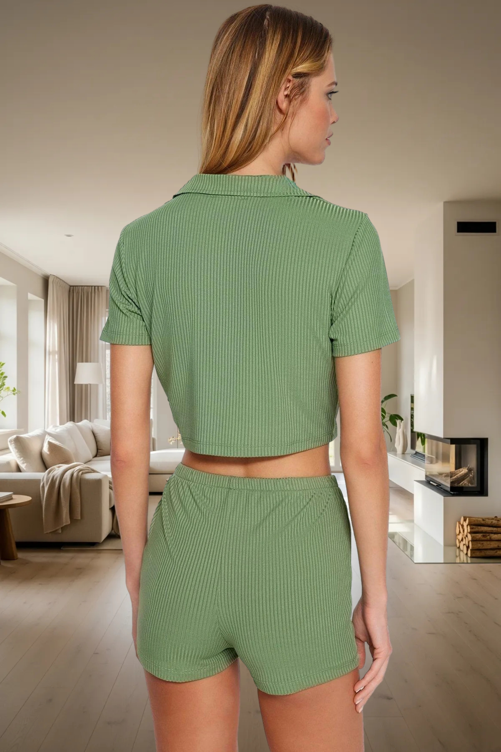 Rahat ve Şık Pijama Takımı V Yaka Kısa Kol Regular Kalıp Dayanıklı Malzeme Zarifane Tasarım