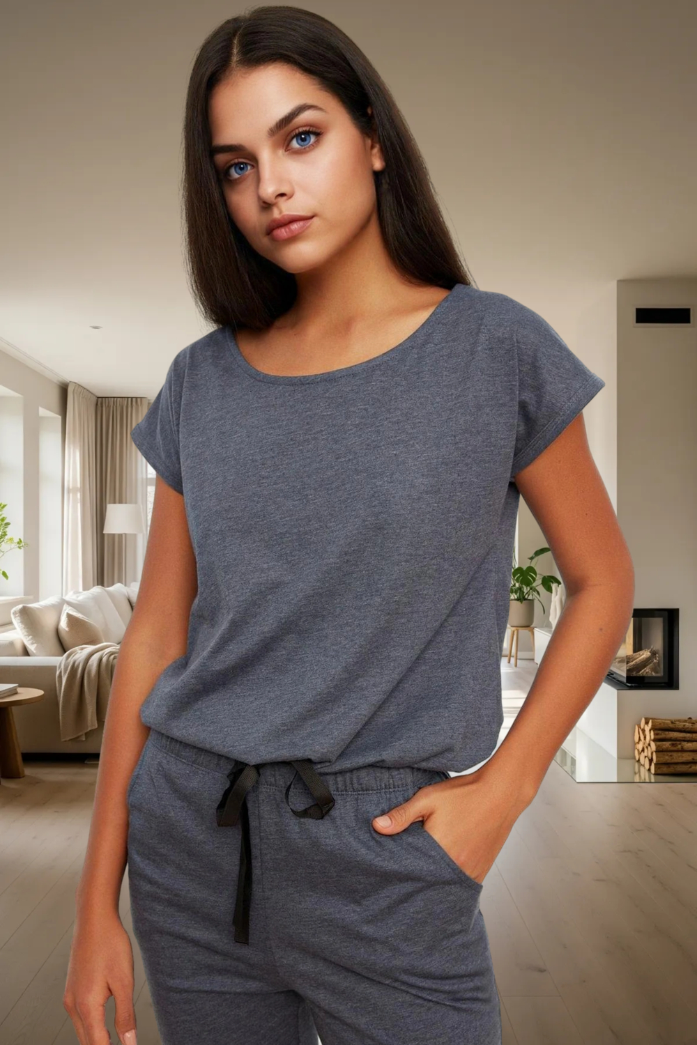 Rahat %100 Pamuk Pijama Takımı Boru Paça Ev Giyim Trend Tasarım Mükemmel Uyum