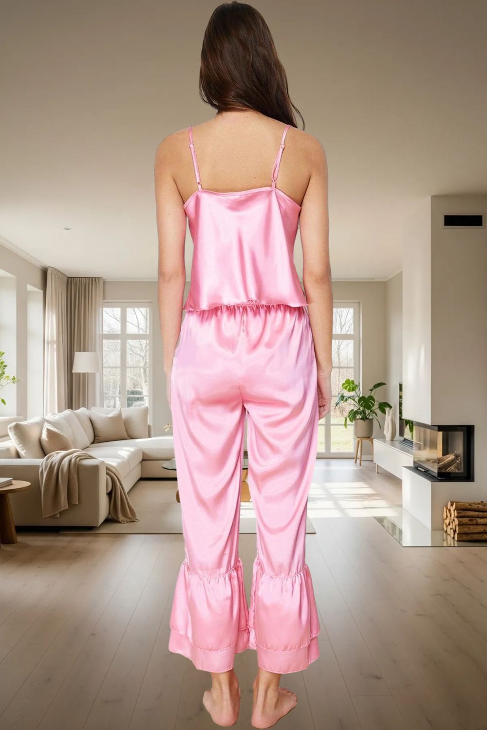 Volanlı Kapri Ve Atlet Pijama Takımı Rahatlık Şıklık Bir Arada Premium Kalite Dayanıklı Malzeme