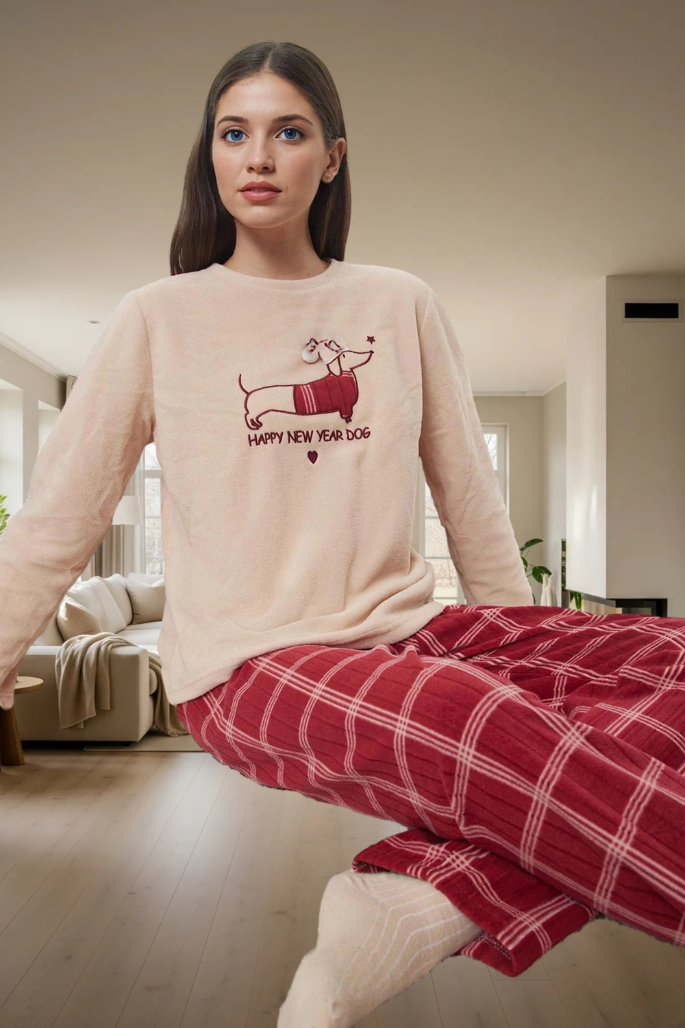 Yumuşak Polar Kumaşlı Ekose Pijama Takımı Kışlık Konfor Özel Tasarım Özenle Seçilmiş
