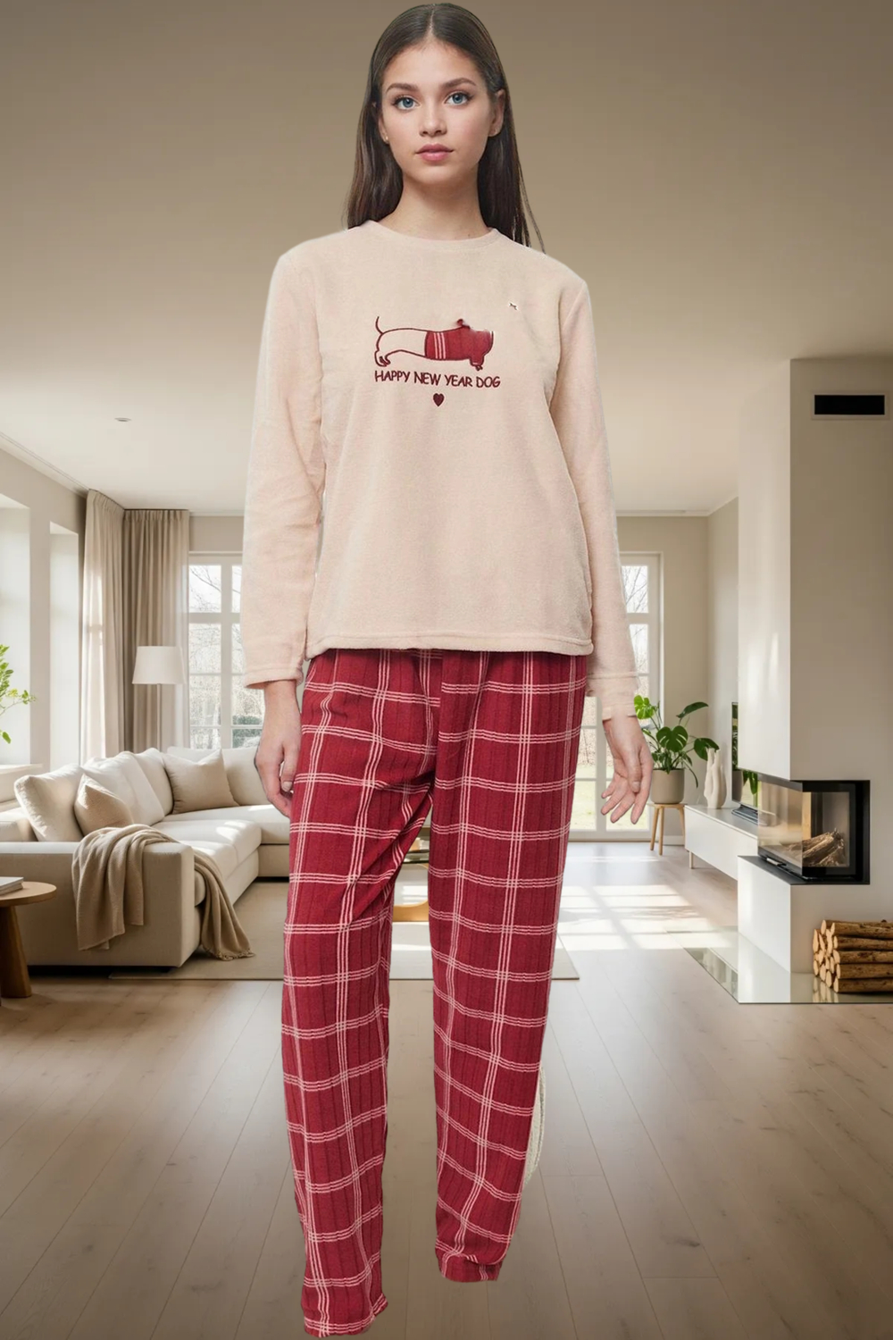 Yumuşak Polar Kumaşlı Ekose Pijama Takımı Kışlık Konfor Özel Tasarım Özenle Seçilmiş