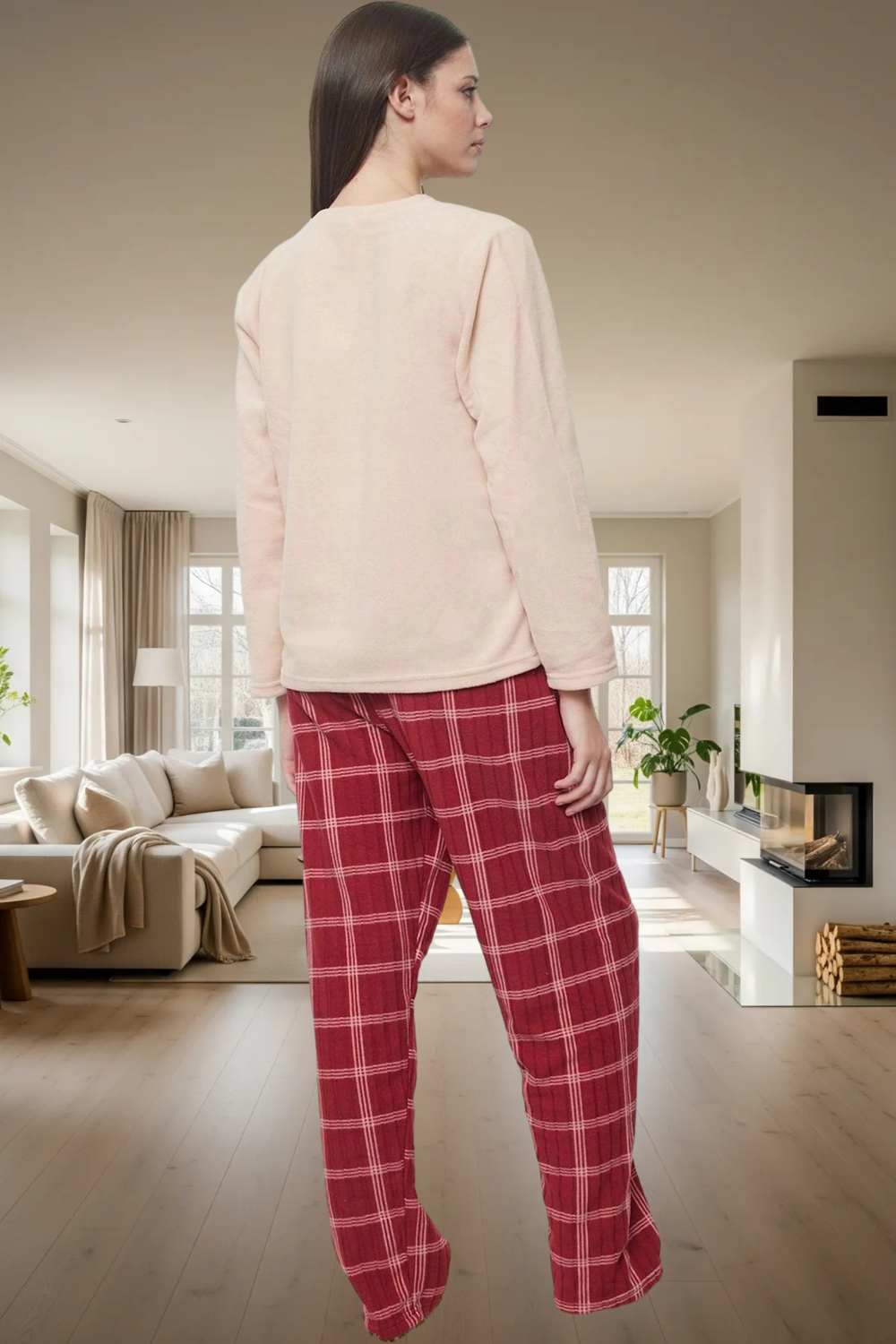 Yumuşak Polar Kumaşlı Ekose Pijama Takımı Kışlık Konfor Özel Tasarım Özenle Seçilmiş
