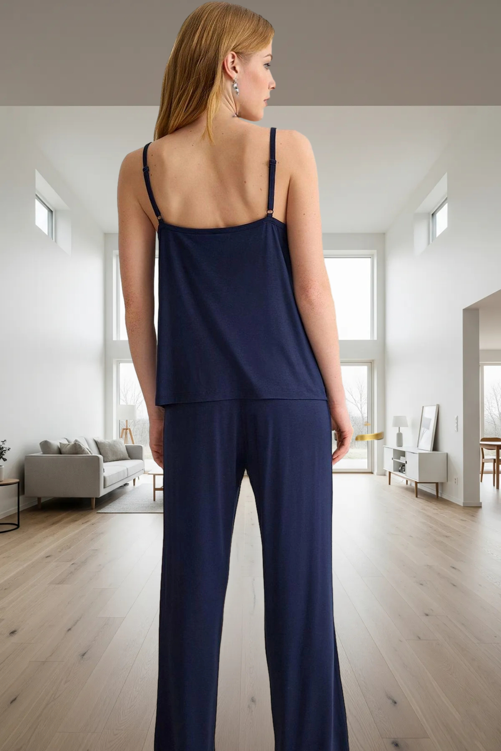 Yazlık İnce Askılı Pijama Takımı Viskon Dantel Detay Regular Uzun Ömürlü Özenle Seçilmiş