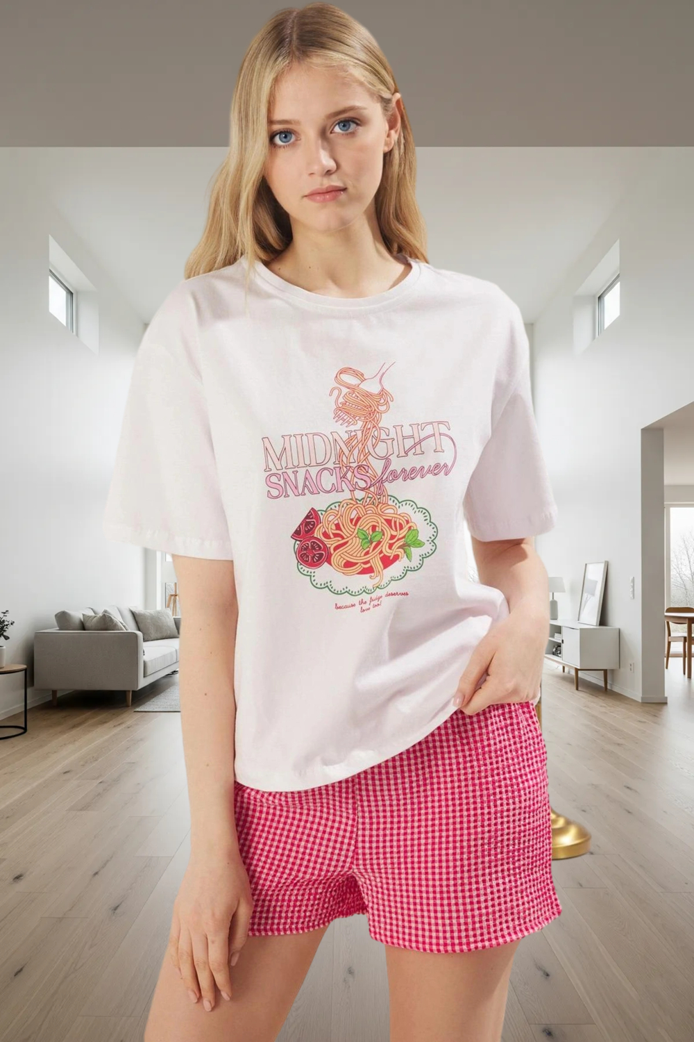 Çok Ekose Desenli Pamuklu Pijama Takımı Nefes Alabilir ve Rahat Kullanım Modern Stil