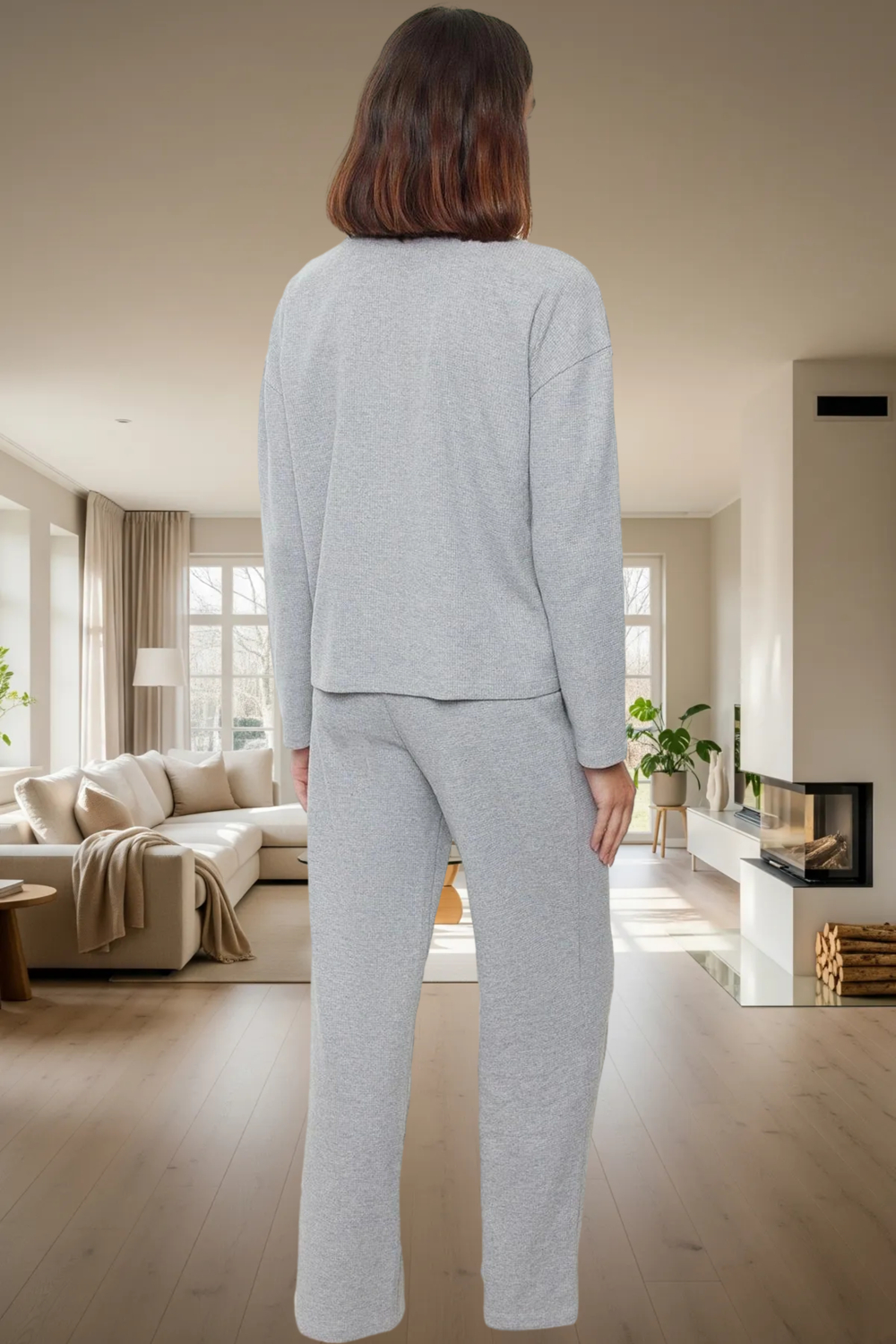 Örme Pijama Takımı 2 Parça Uzun Kollu Rahat Kalıp Evde Rahatlık Özenle Seçilmiş