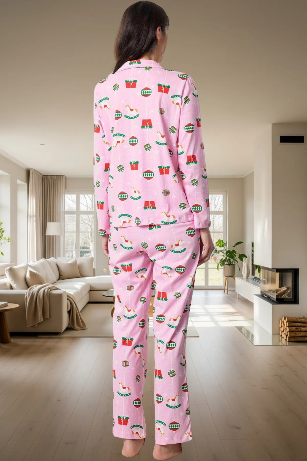Yılbaşı Temalı Pamuklu Pijama Takımı Rahatlık ve Şıklık Bir Arada Premium Kalite Şık Görünüm