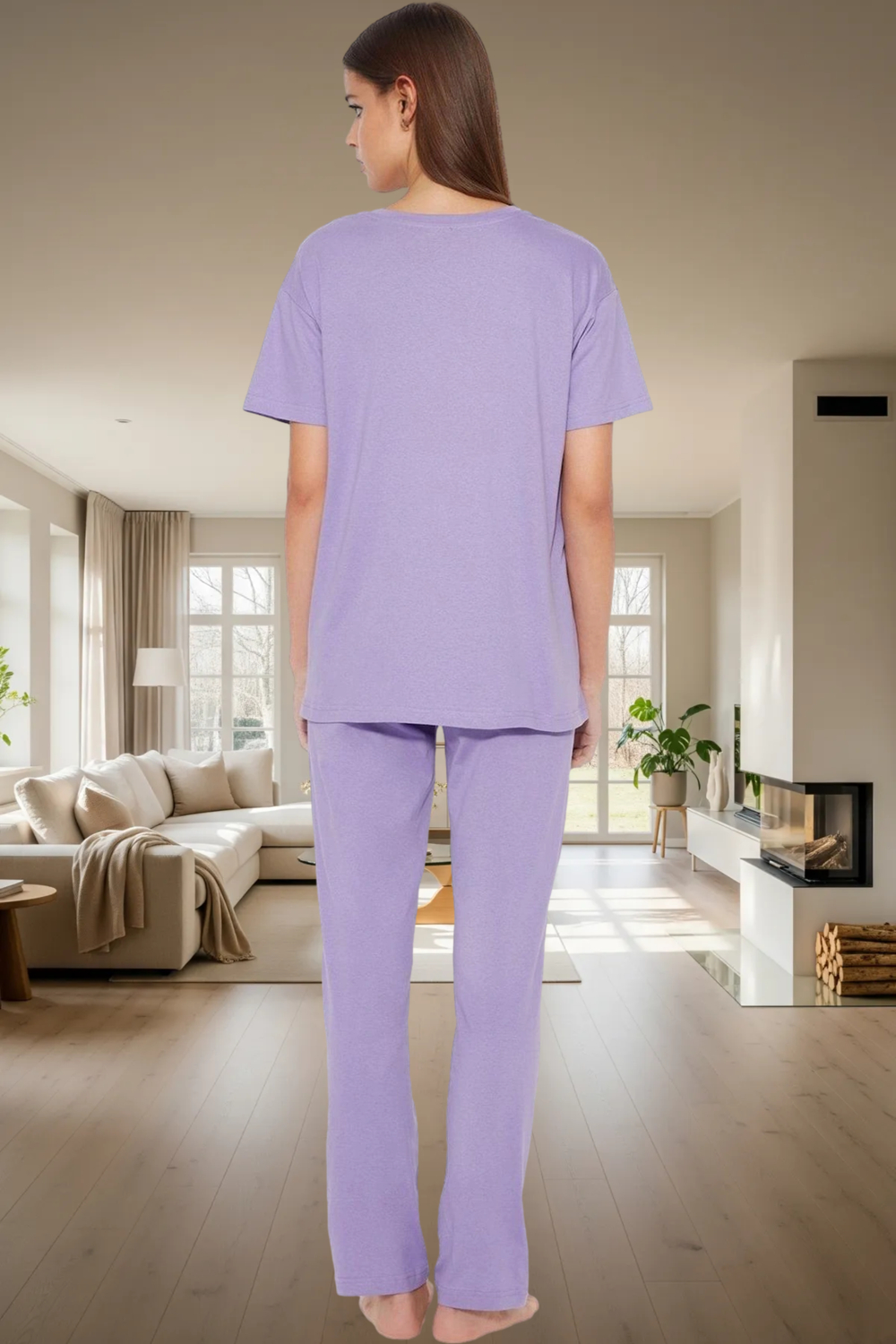 Nefes Alan Pamuklu Pijama Takımı Regular Kalıp Cep Detaylı Yüksek Kalite