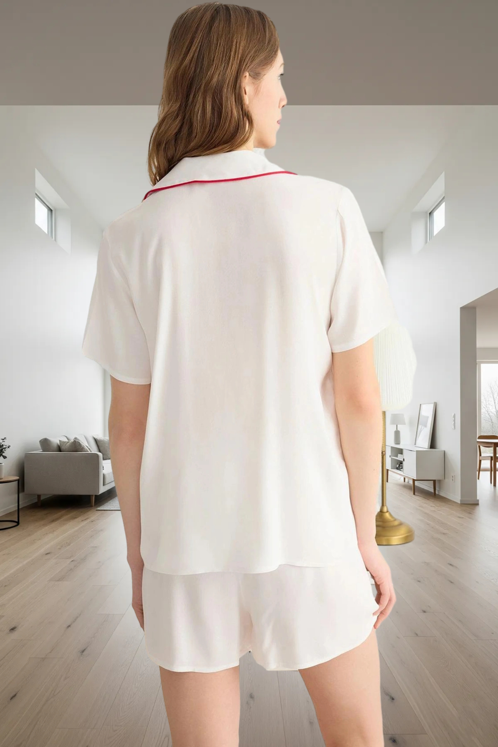 Kadin Kalp Detayli Viskon Gömlek Sorf Pijama Takımı Fonksiyonel Dayanıklı Kaliteli Estetik