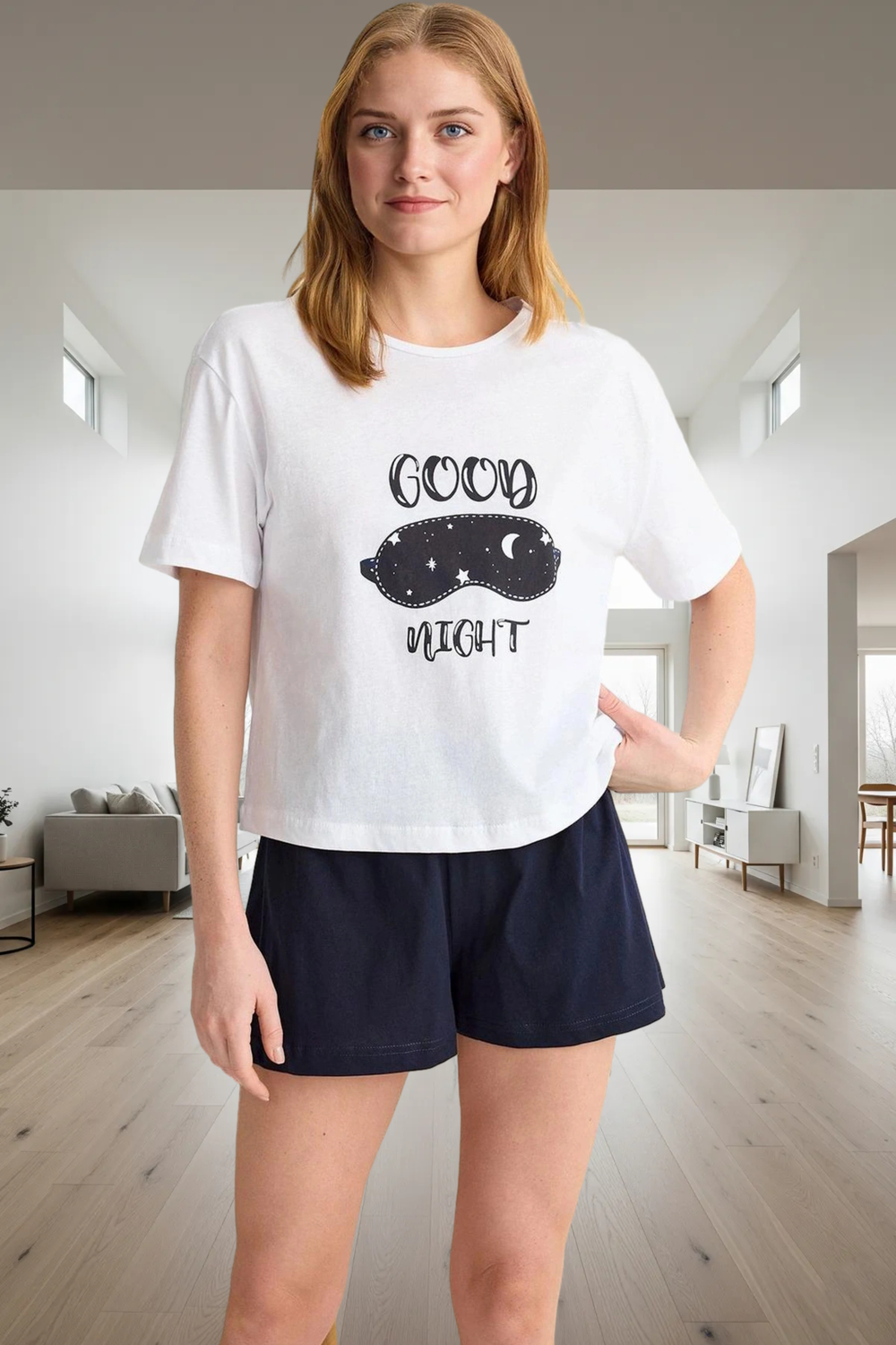 Pamuklu Yazlık Pijama Takımı Kısa Kollu Regular Kalıp Evde Rahatlık İçin Mükemmel Uyum