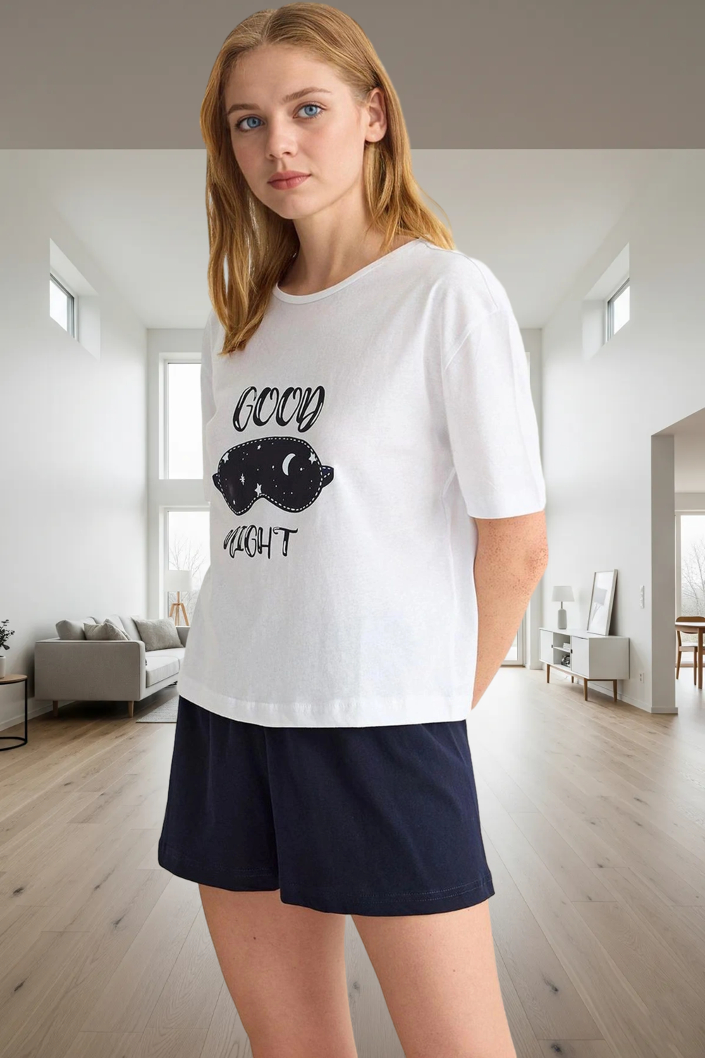 Pamuklu Yazlık Pijama Takımı Kısa Kollu Regular Kalıp Evde Rahatlık İçin Mükemmel Uyum