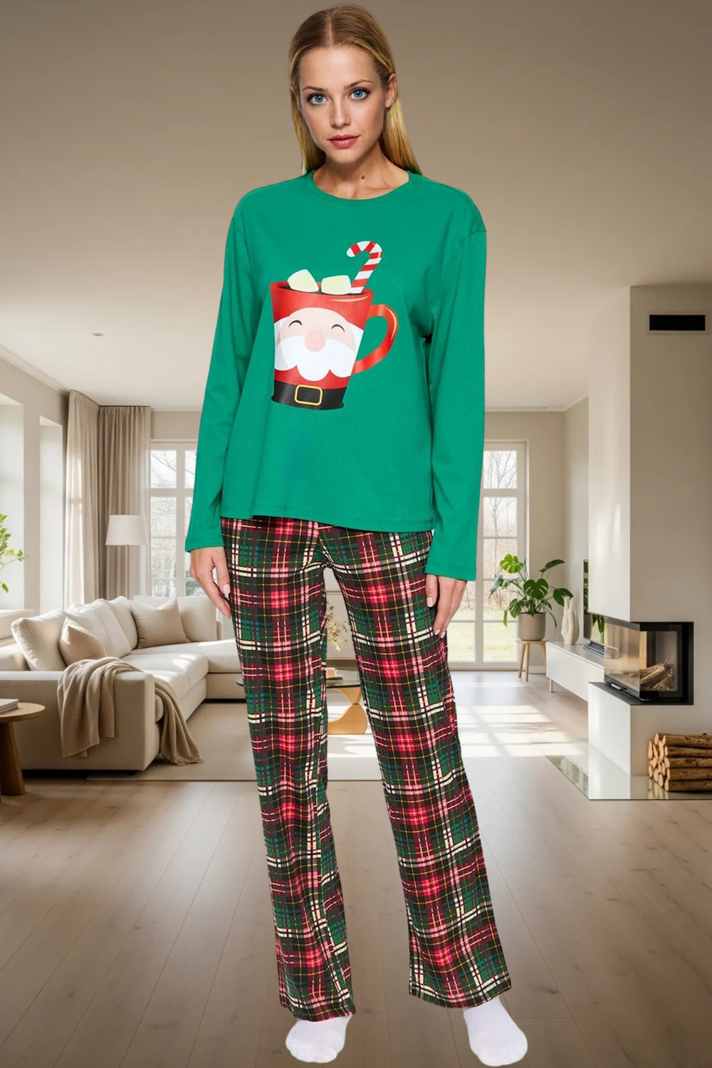 Yılbaşı Temalı %100 Pamuklu Pijama; Rahat Sıcak ve Şık Kaliteli İşçilik Kullanım Uzun Ömürlü