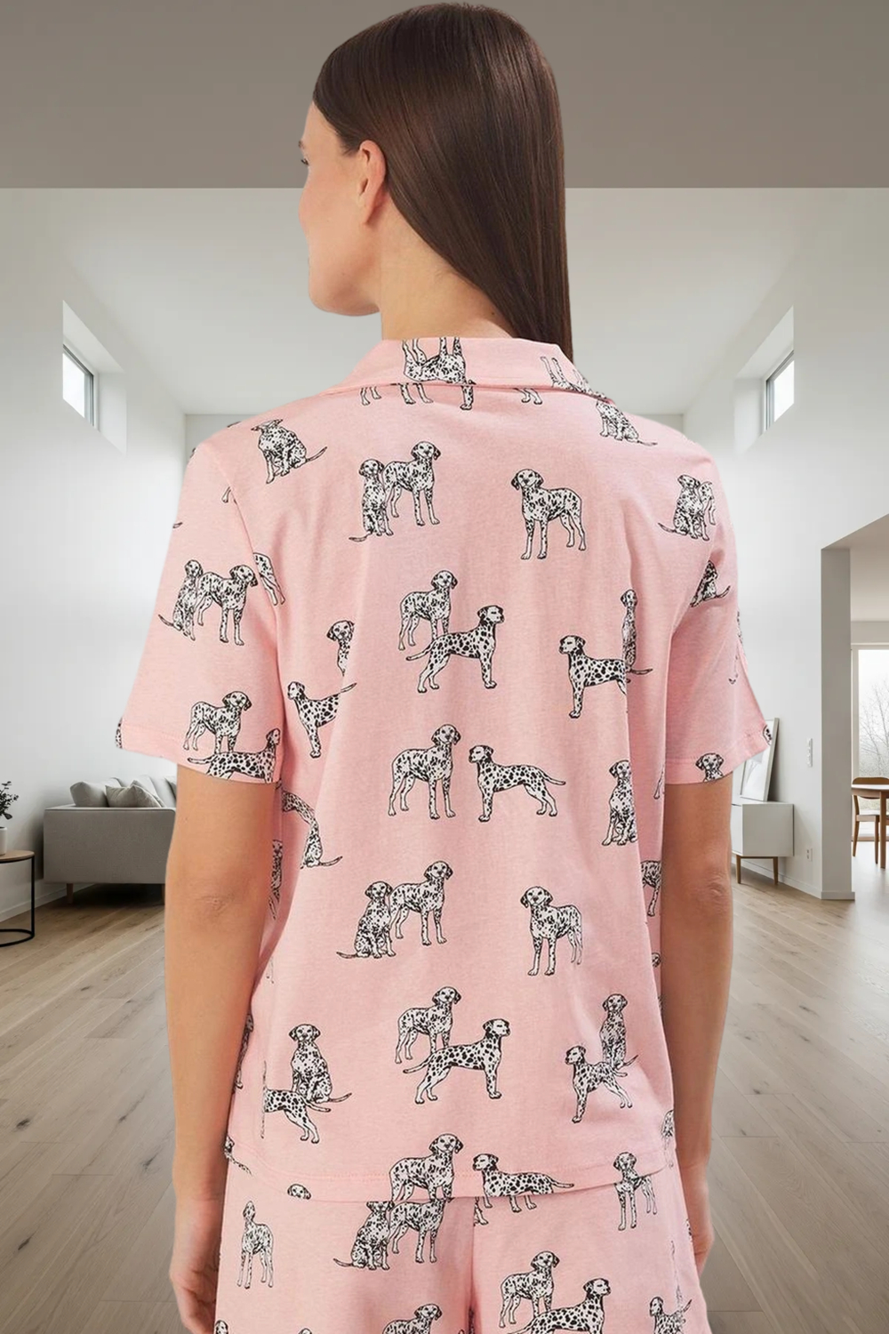Köpek Desenli Pijama Takımı %100 Pamuk Regular Rahat Uyku Yüksek Kalite Şık Görünüm Mükemmel Uyum