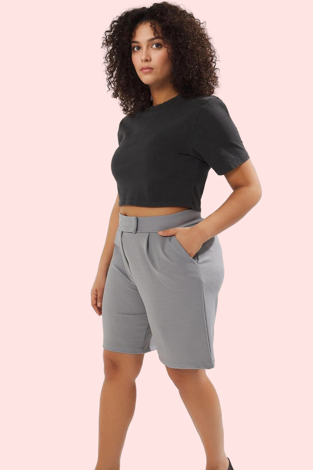 Kadın Boru Paça Örme Şort Polyester Günlük Kullanım için Rahat Hafta Sonu Kaliteli Malzeme