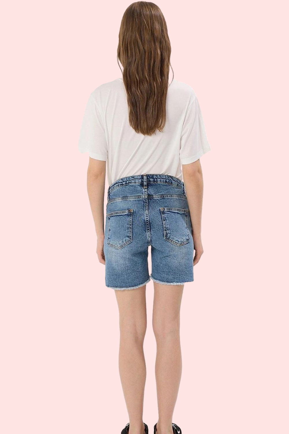 Kadın Hamile Denim Şort Regular Boy Geniş Paça Yüksek Bel Günlük Yaz Aylarının Vazgeçilmezi