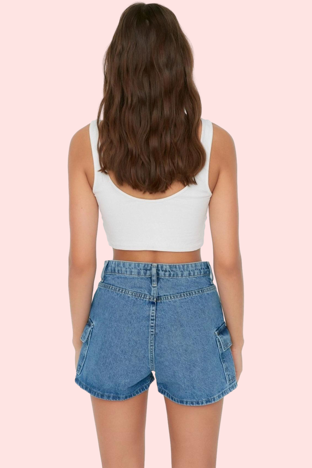 Kadın Denim Yüksek Bel Mini Şort Pamuk City Short Kalıp Günlük Kombinler Dayanıklı Malzeme