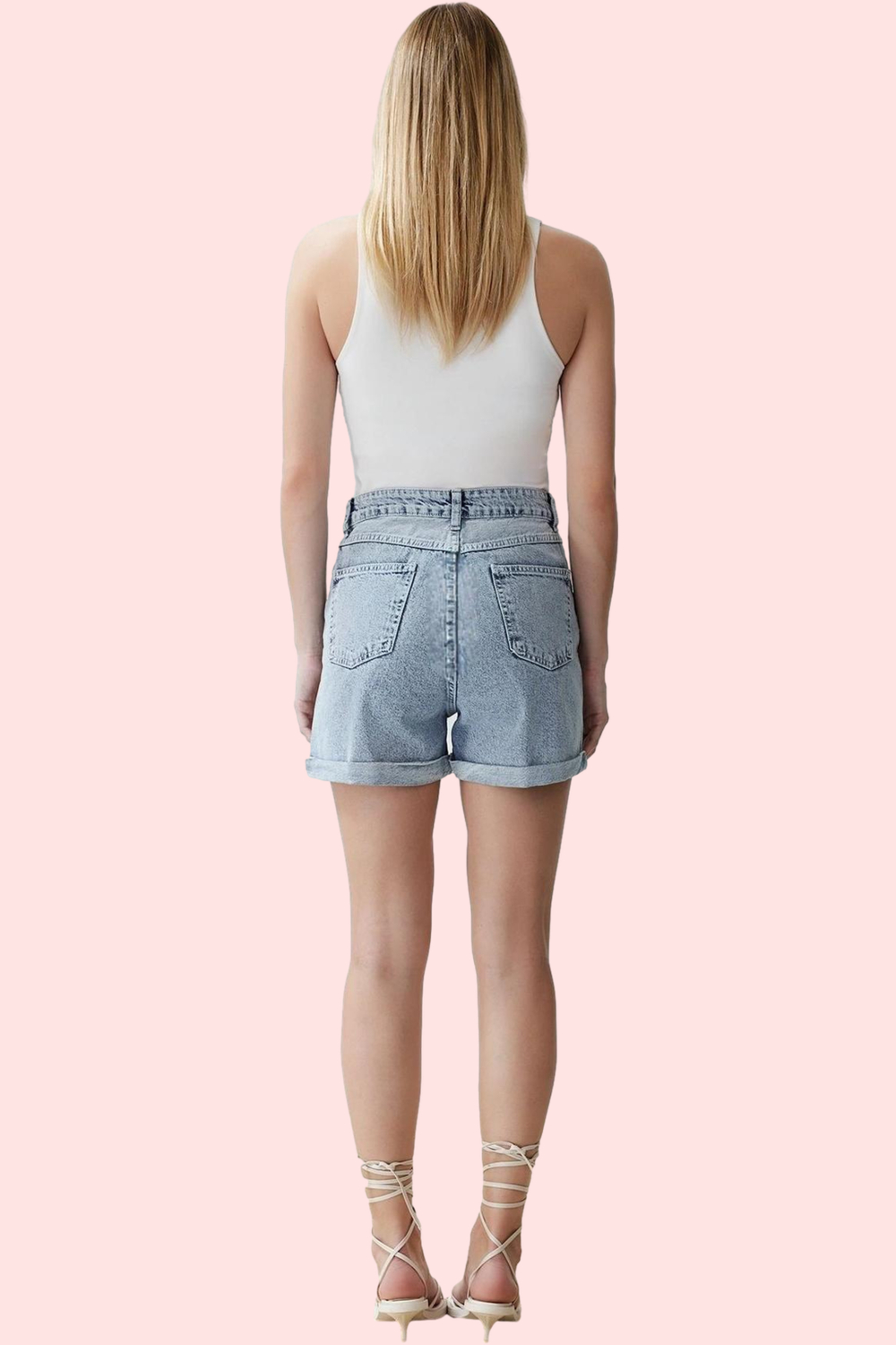 Kadın Pamuk Denim Şort Renk Günlük Kombinler İçin Yüksek Bel City Short Yaz Aylarının Vazgeçilmezi