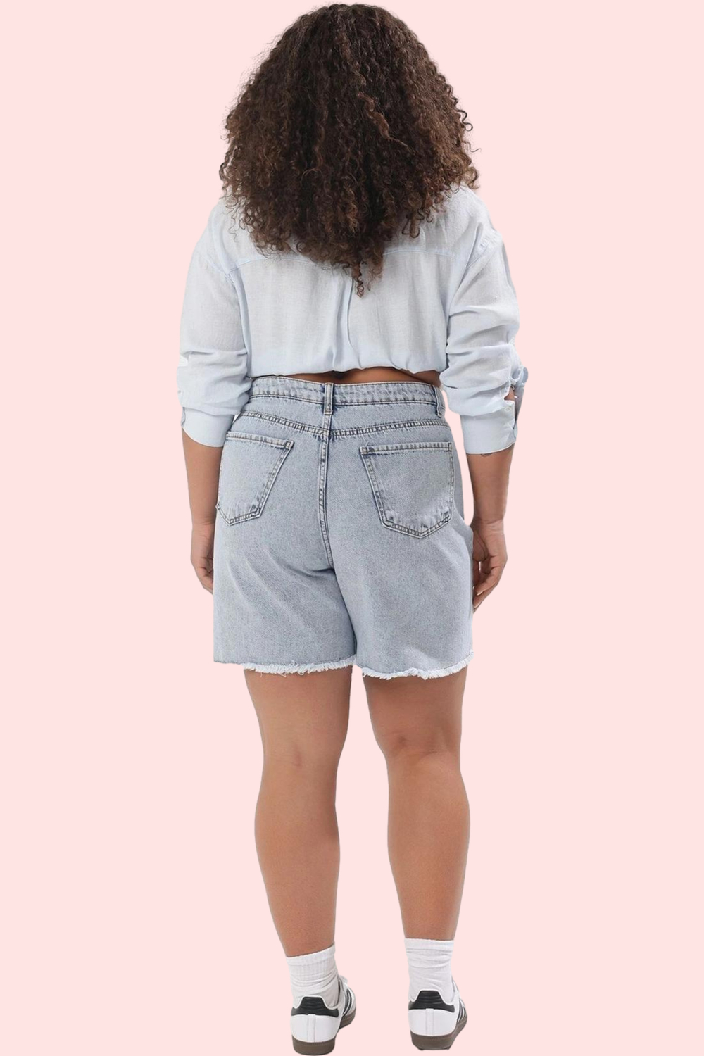 Kadın Büyük Beden Denim Şort Yüksek Belli Rahat ve Şık Günlük Hafta Sonu Dayanıklı Malzeme